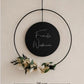 Türkranz mit Trockenblumen und Acrylschild I Holzschild personalisiert mit Familienname I Metallring I Geschenk zum Einzug I Richtfest