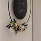 Türkranz mit Trockenblumen und Acrylschild I Holzschild personalisiert mit Familienname I Metallring I Geschenk zum Einzug I Richtfest