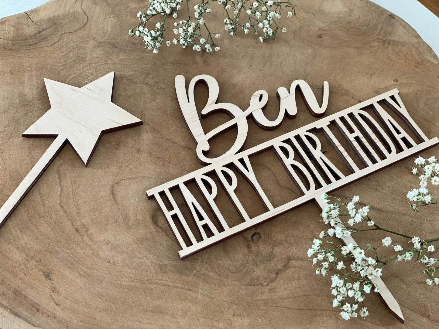 Personalisierter Caketopper - Happy Birthday, Cake topper Geburtstag, Kuchentopper mit Namen
