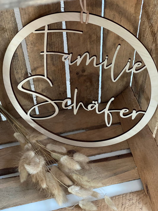 Personalisiertes Türschild Ø20cm oder Ø30cm