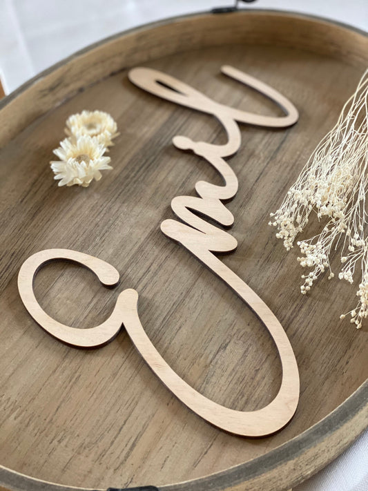 Personalisierter Schriftzug l Namensschriftzug aus Holz