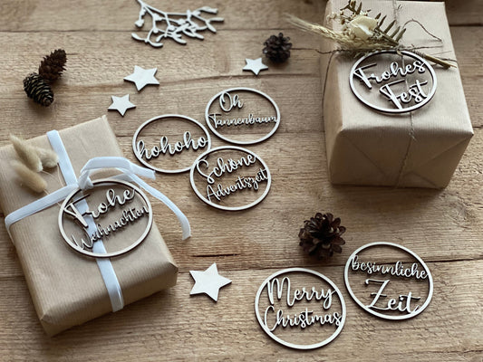 Geschenkanhänger Weihnachten Ø8cm