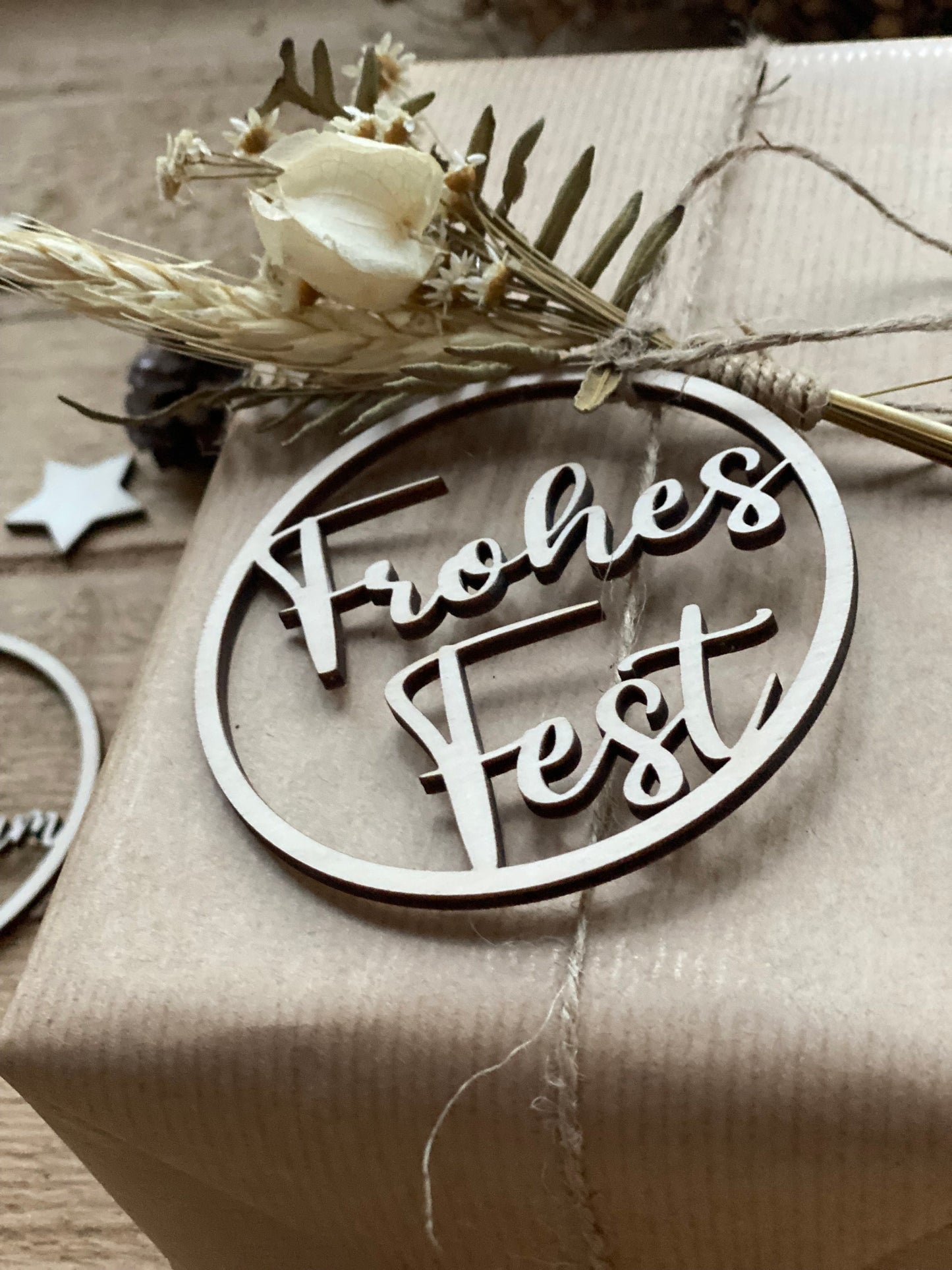 Geschenkanhänger Weihnachten Ø8cm