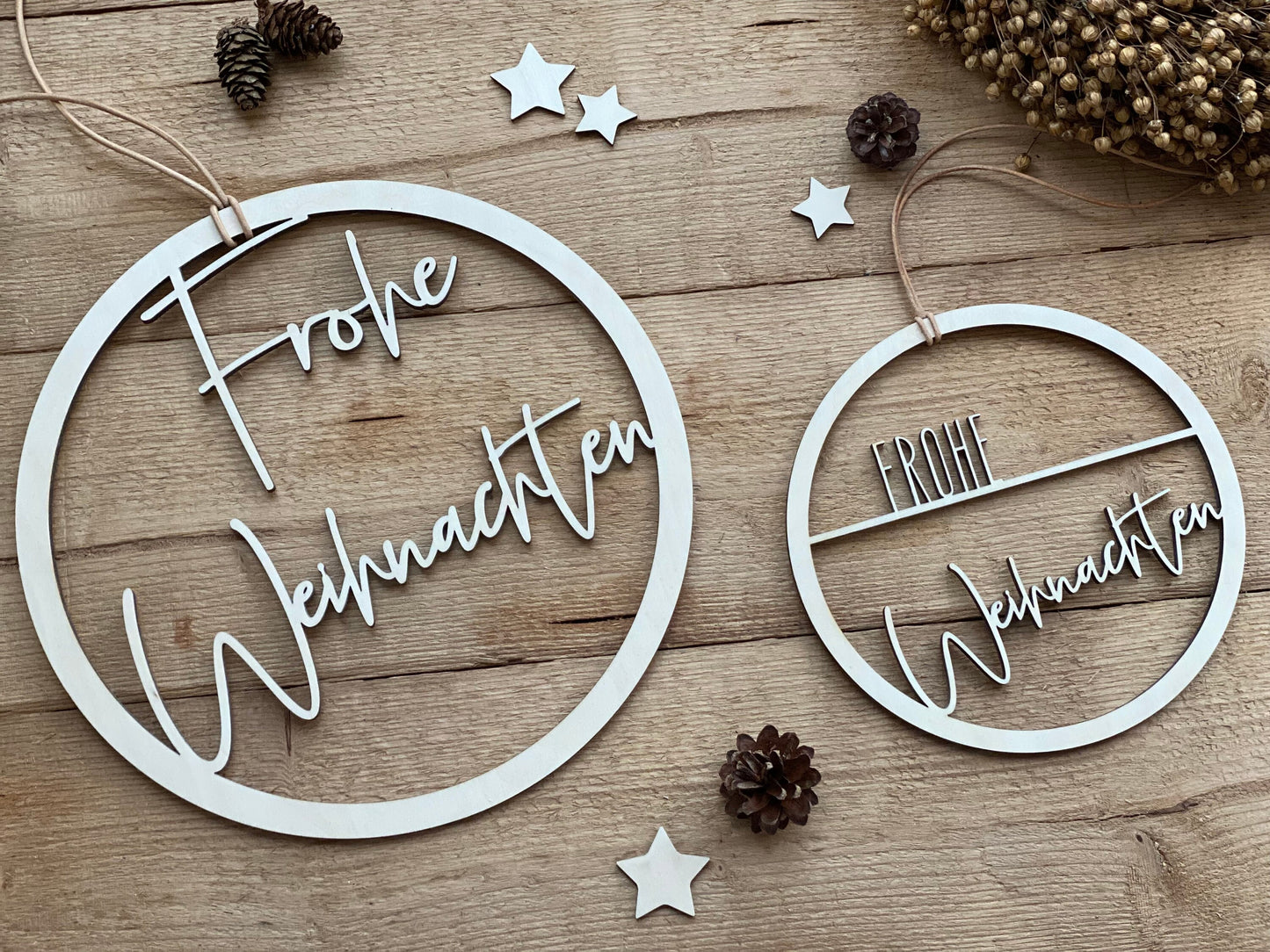 Holzschild - Frohe Weihnachten Ø20cm oder Ø30cm