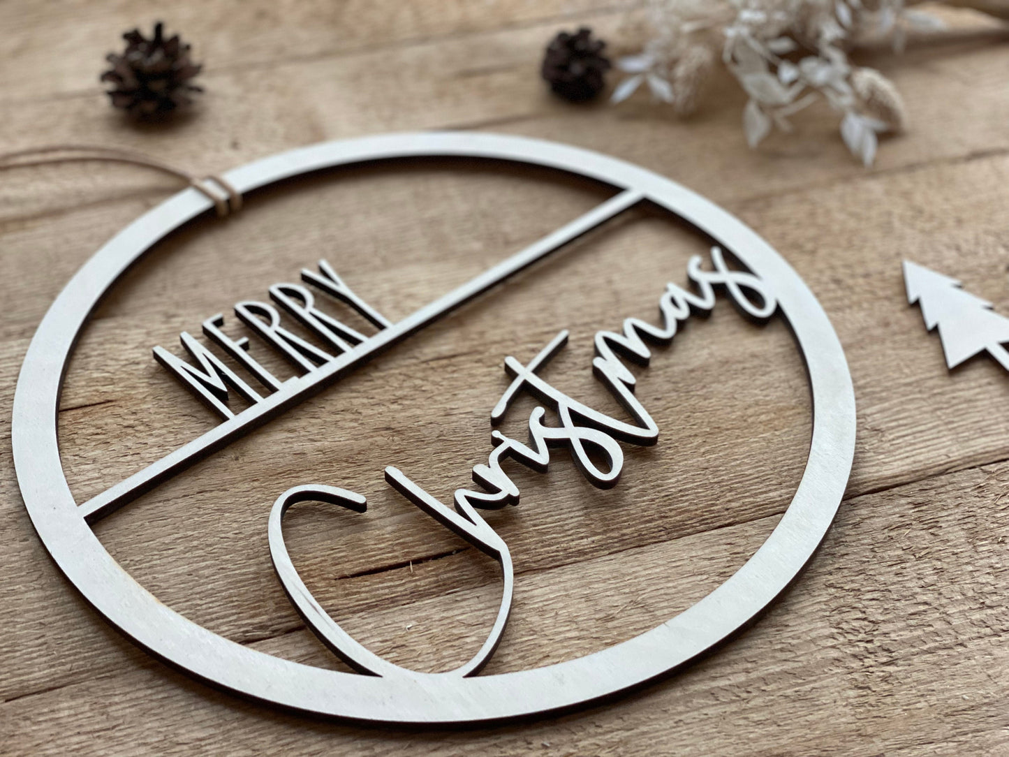 Holzschild - Merry Christmas Ø20cm oder Ø30cm