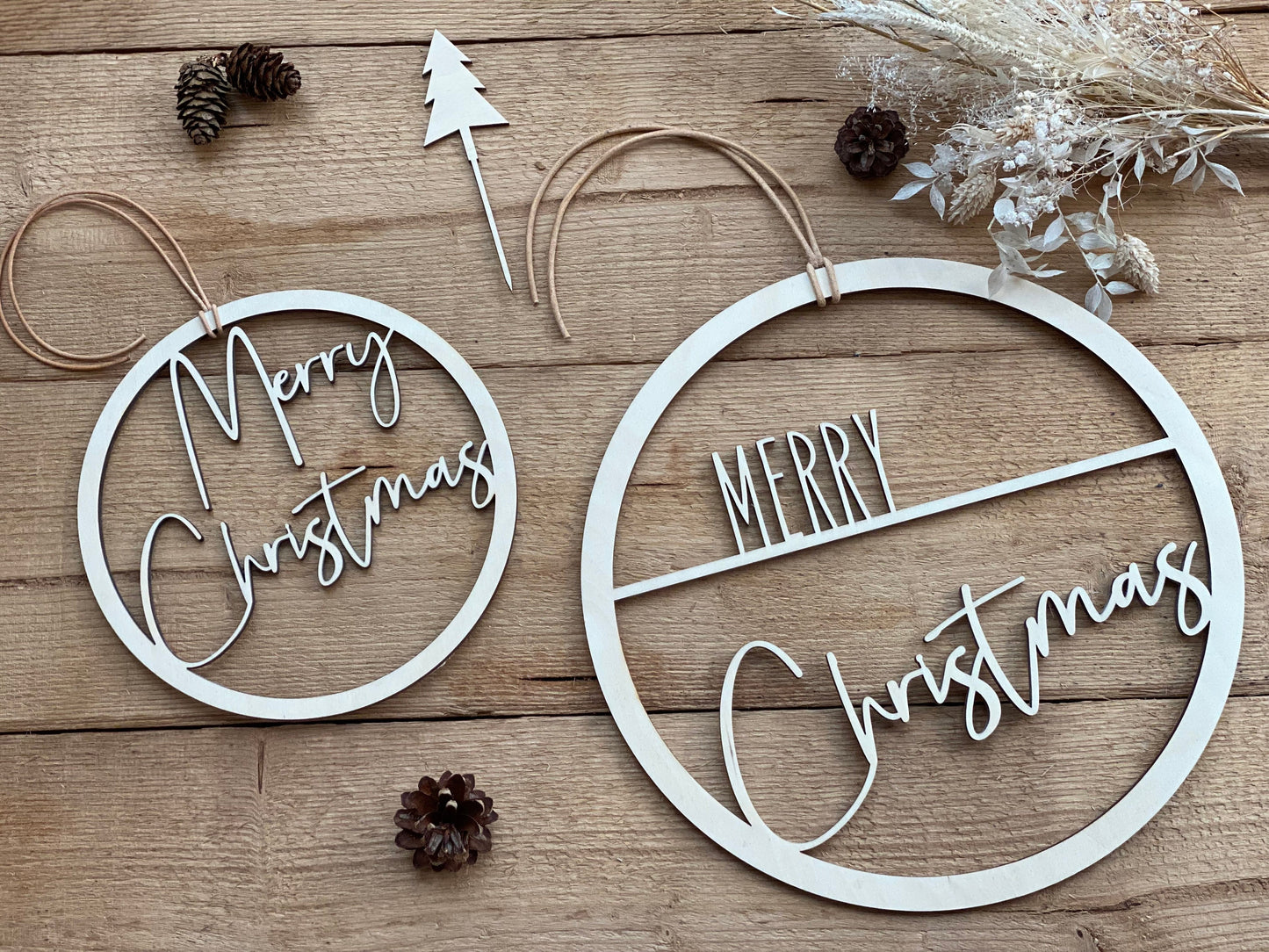 Holzschild - Merry Christmas Ø20cm oder Ø30cm