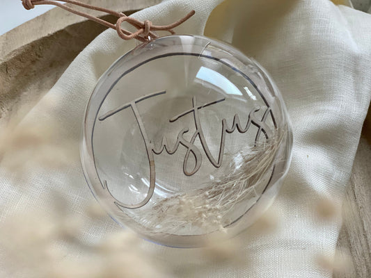 Personalisierte Acrylkugel mit Trockenblumen
