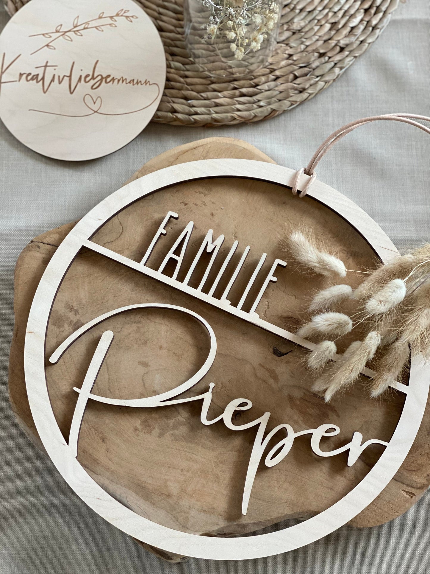 Personalisiertes Türschild Ø20cm oder Ø30cm