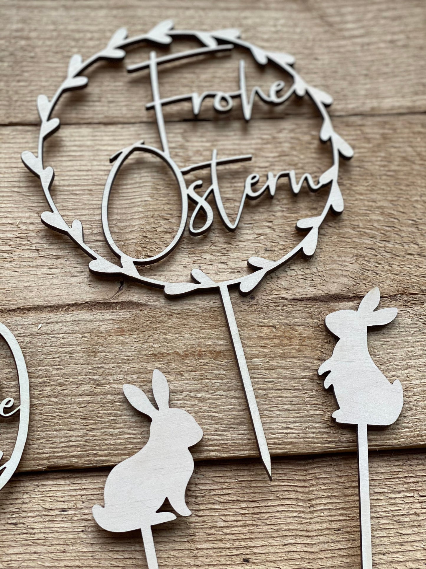 Caketopper Blätterkranz - Frohe Ostern