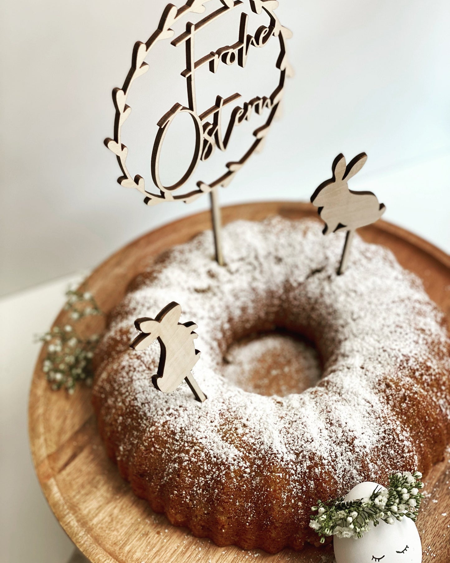 Caketopper Blätterkranz - Frohe Ostern