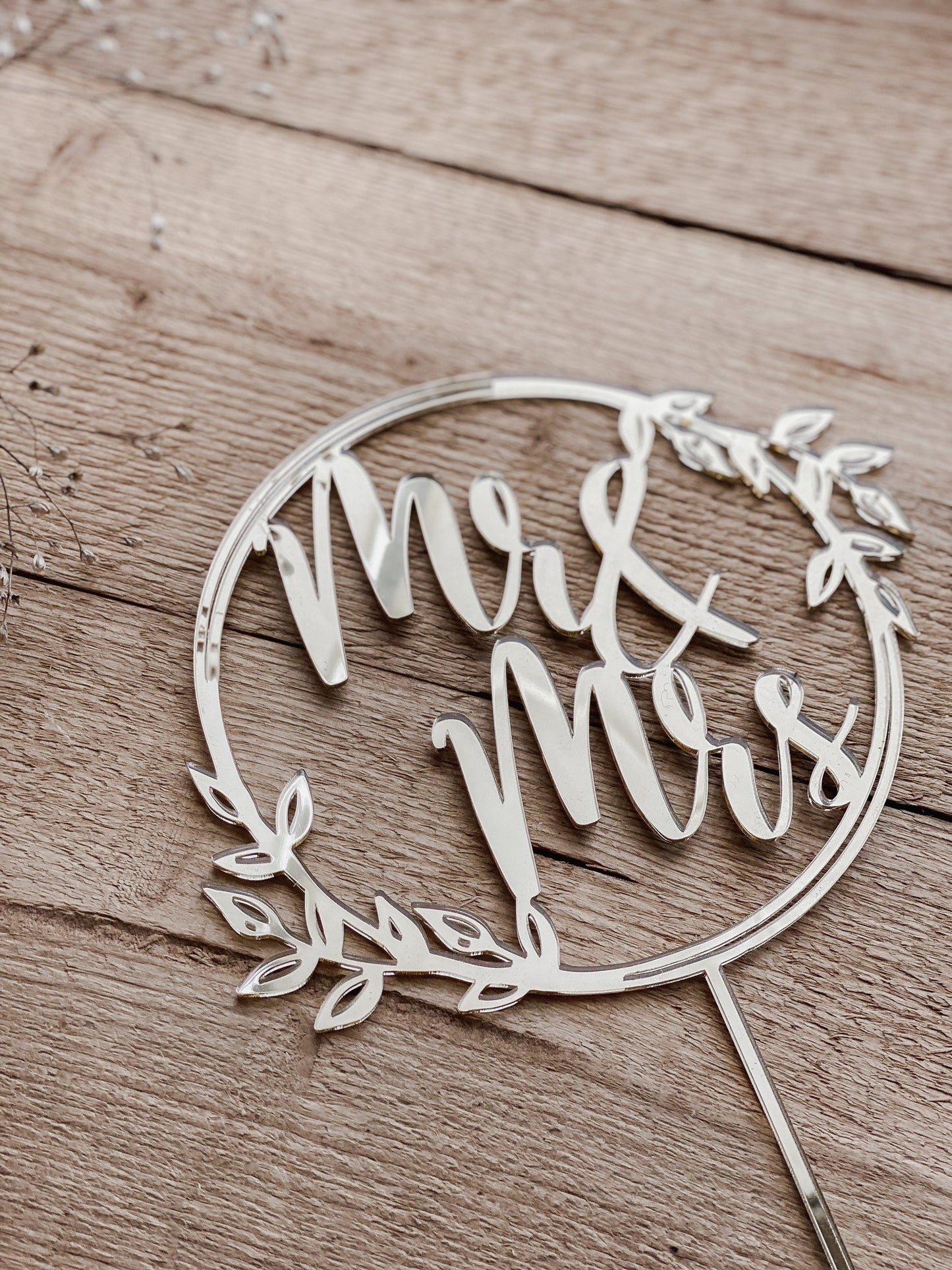 Caketopper Ranke Acryl - Mr & Mrs