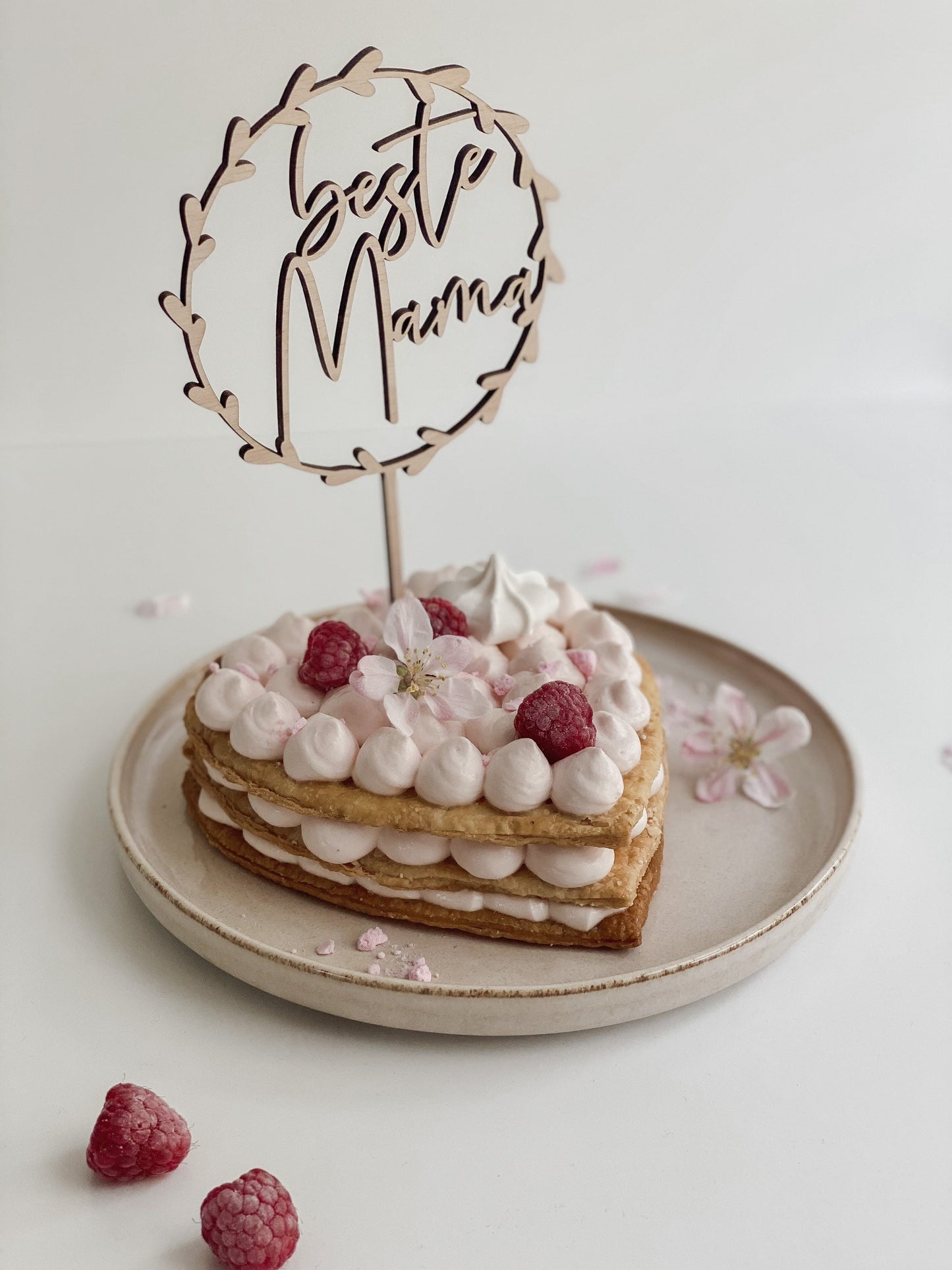 Caketopper Blätterkranz - Beste Mama
