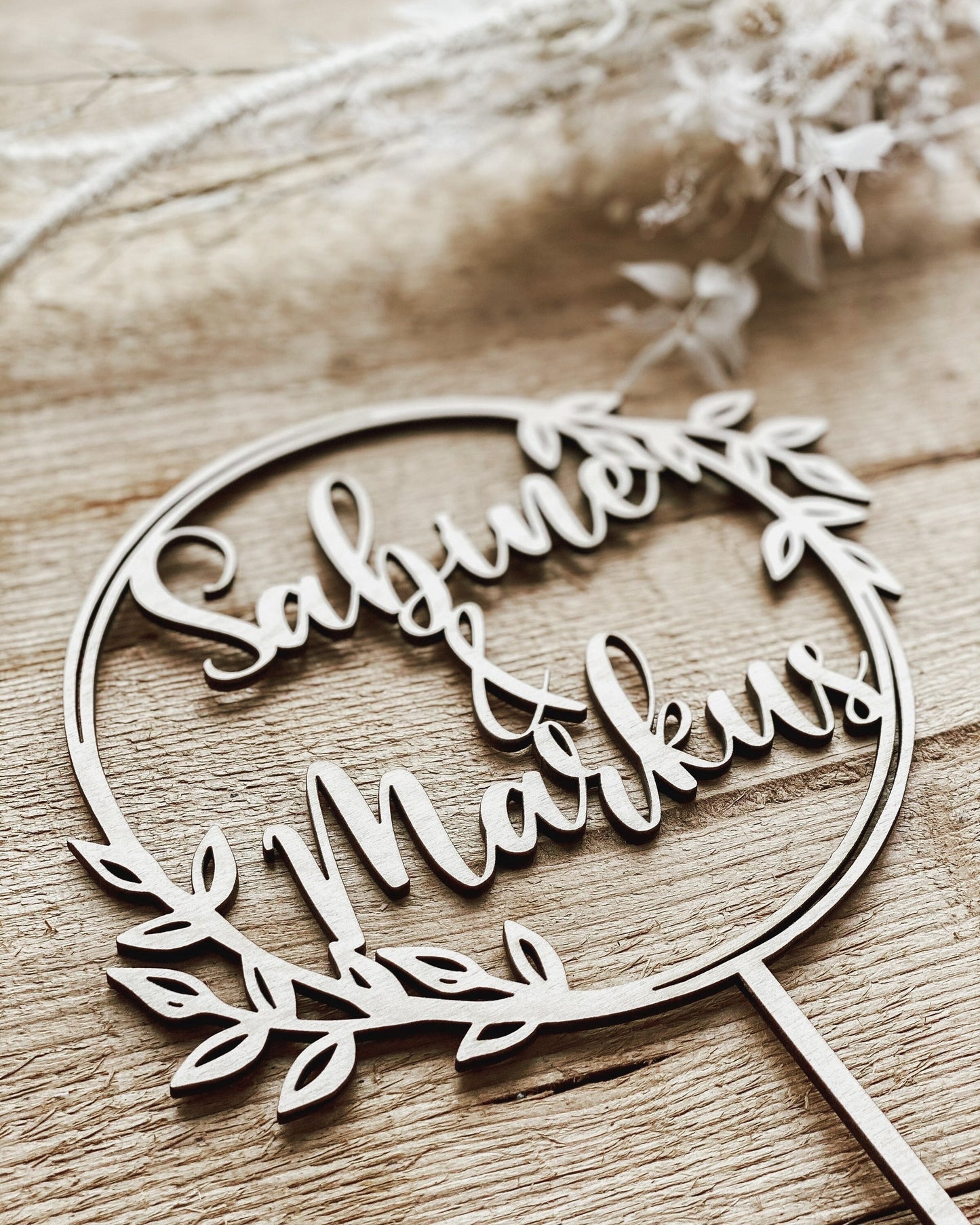 Caketopper - 2 Vornamen mit Ranke