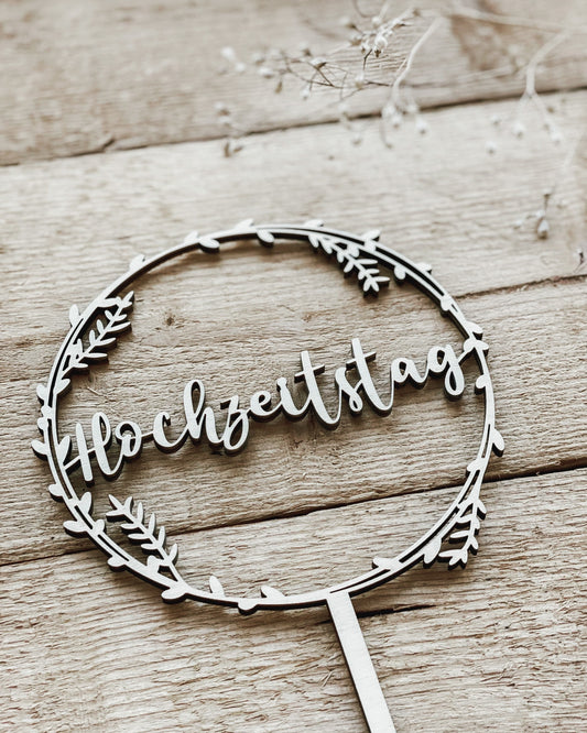 Caketopper - Hochzeitstag mit Ranke