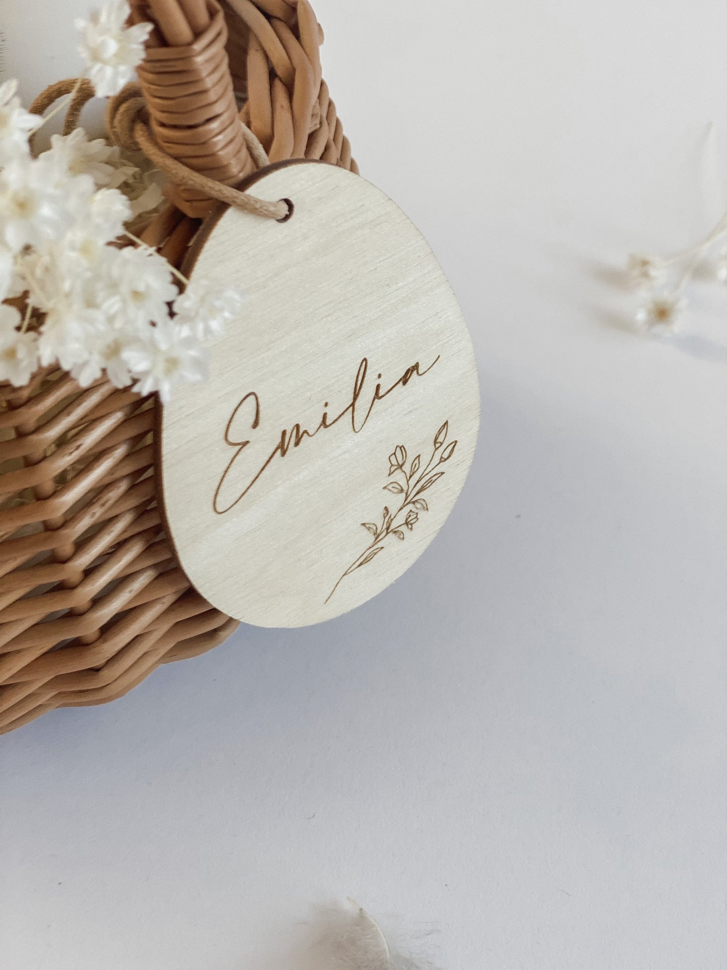 Personalisiertes Osterkörbchen I Osternest I Ei-Anhänger für Osterkorb I Osterdeko I Holzanhänger graviert