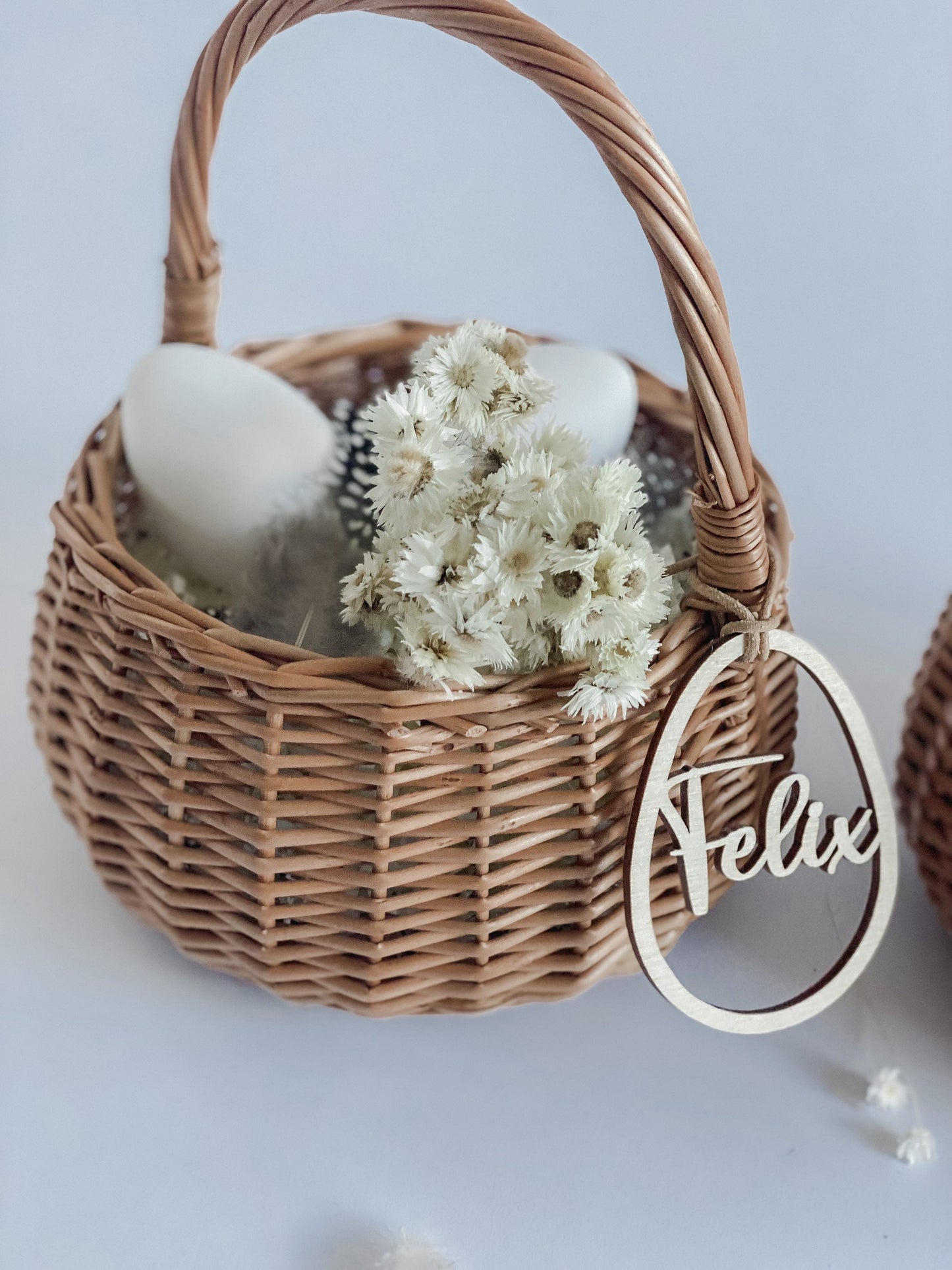 Personalisiertes Osterkörbchen I Osternest I Ei-Anhänger für Osterkorb I Osterdeko I Holzanhänger ausgestanzt