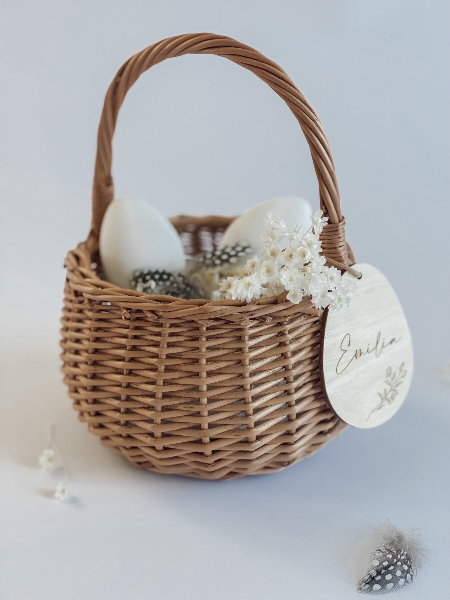 Personalisiertes Osterkörbchen I Osternest I Ei-Anhänger für Osterkorb I Osterdeko I Holzanhänger graviert