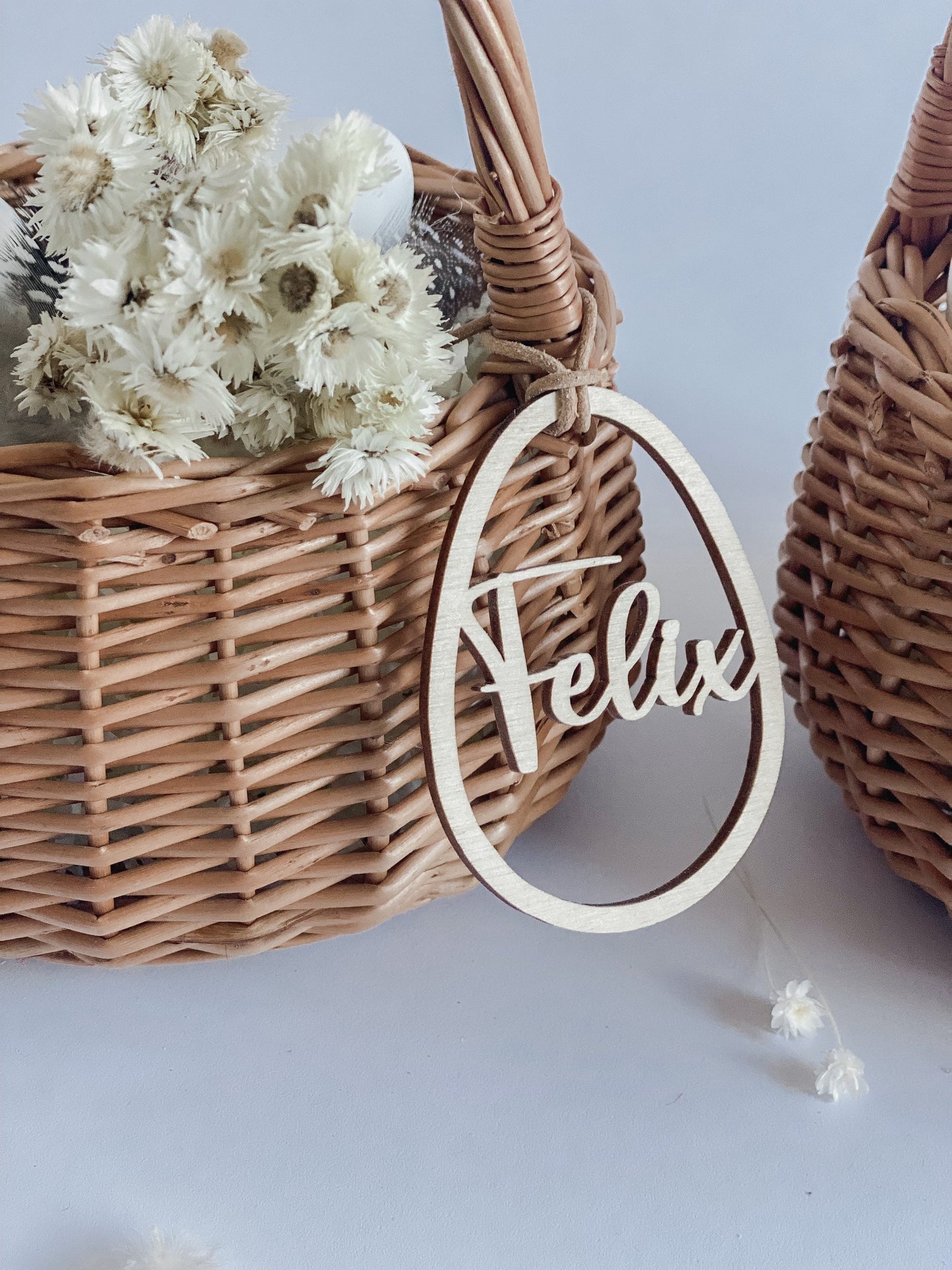 Personalisiertes Osterkörbchen I Osternest I Ei-Anhänger für Osterkorb I Osterdeko I Holzanhänger ausgestanzt