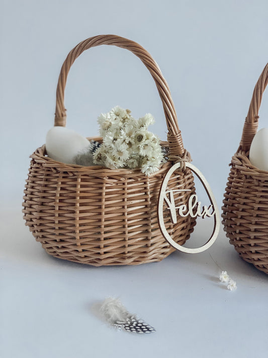 Personalisiertes Osterkörbchen I Osternest I Ei-Anhänger für Osterkorb I Osterdeko I Holzanhänger ausgestanzt