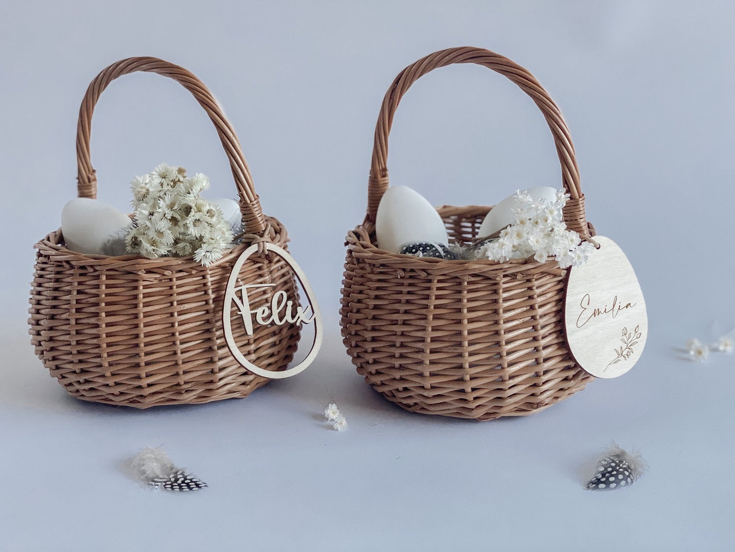 Personalisiertes Osterkörbchen I Osternest I Ei-Anhänger für Osterkorb I Osterdeko I Holzanhänger graviert