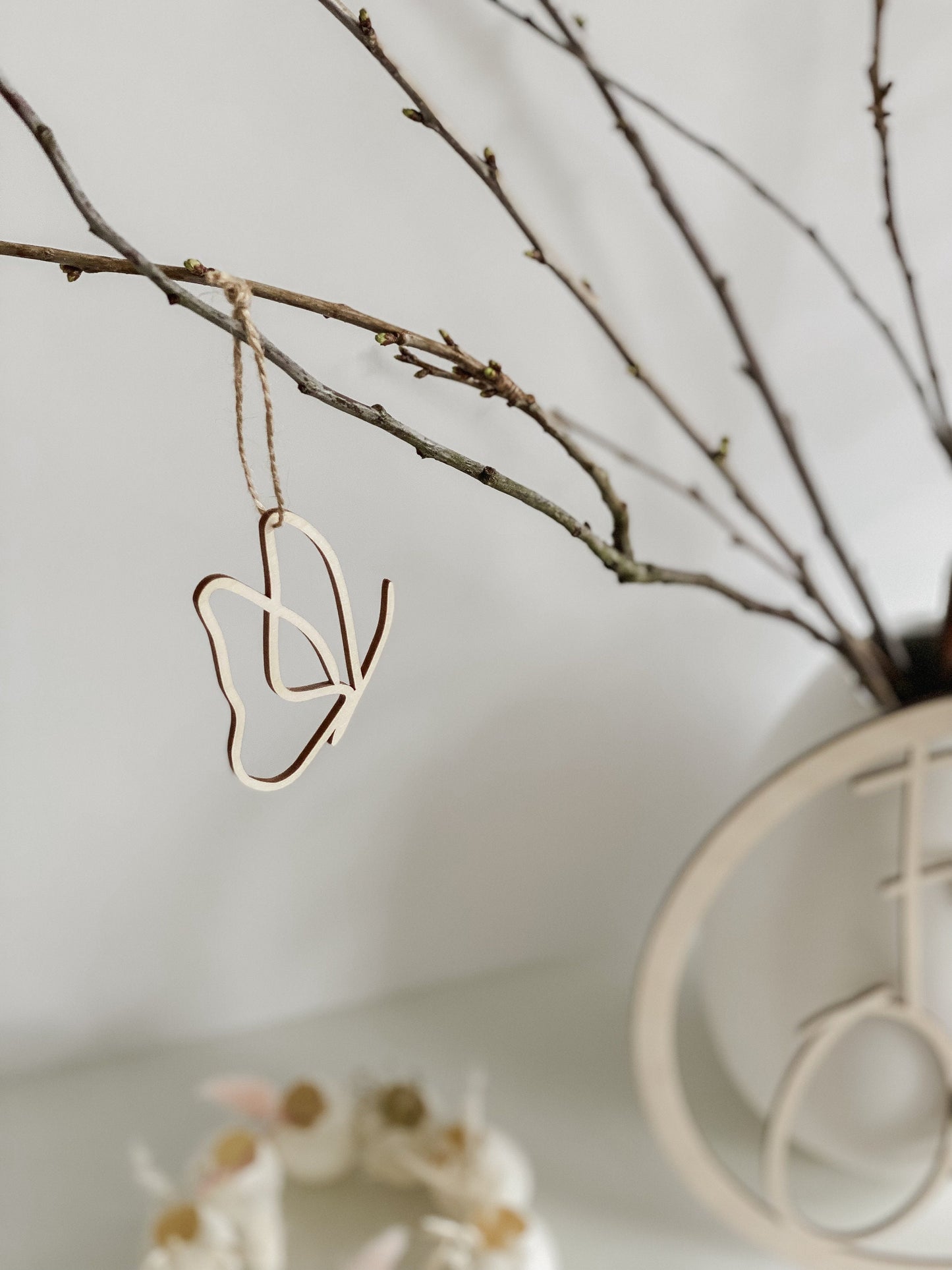 Osteranhänger Line Art I Osterdekoration I Anhänger Osterstrauß I Line Art Anhänger Frühling