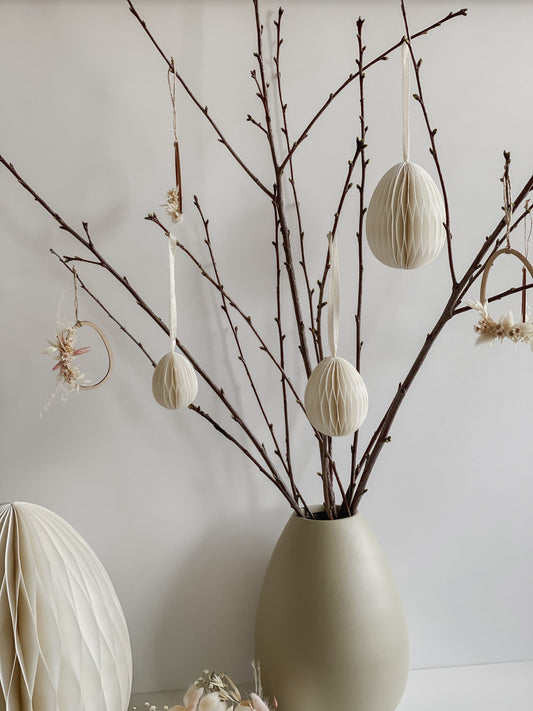 Osterei aus Papier I Wabenei I Osterdekoration I Ei-Anhänger für Osterstrauch I Skandinavische Deko