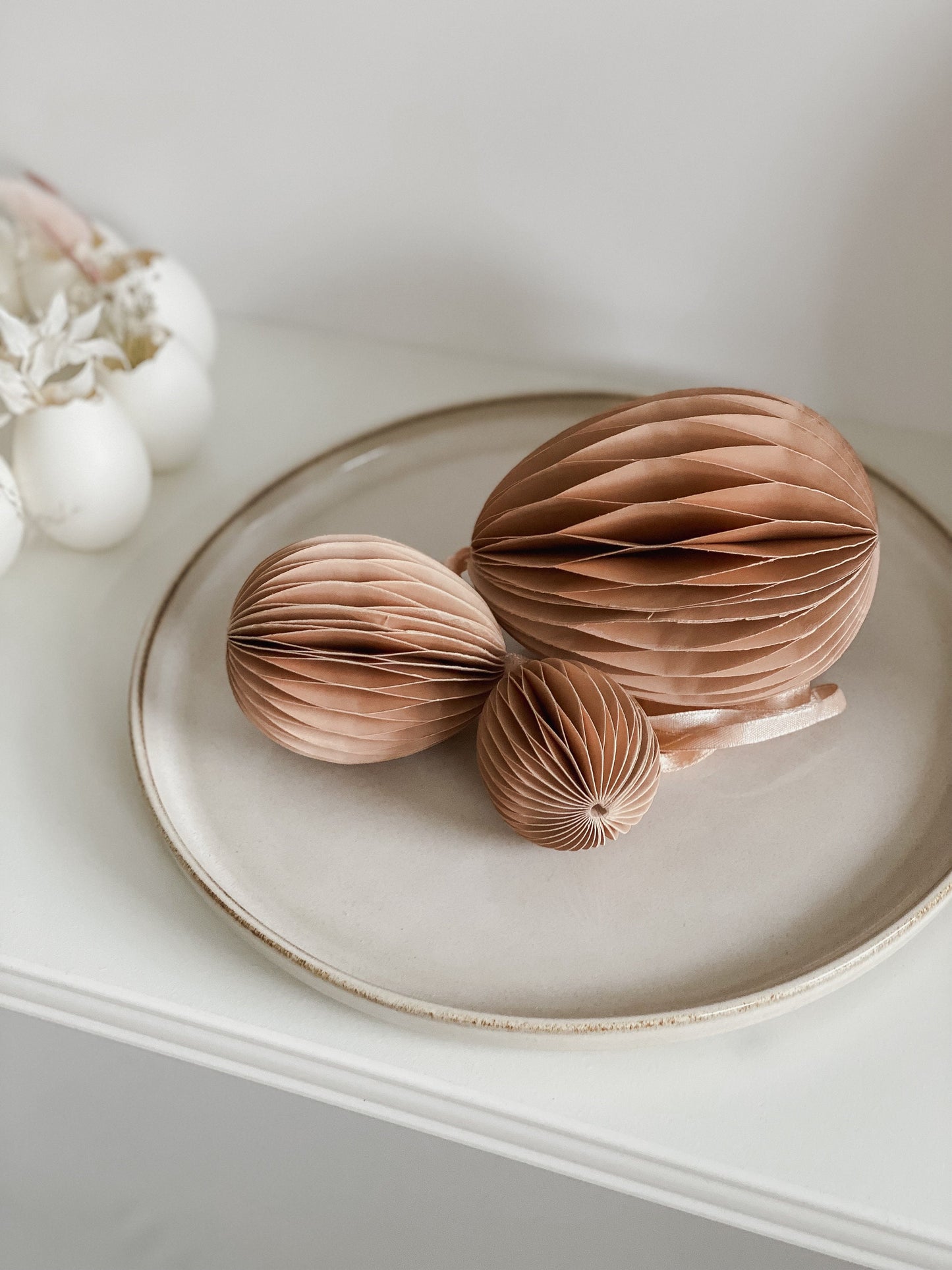 Osterei aus Papier I Wabenei I Osterdekoration I Ei-Anhänger für Osterstrauch I Skandinavische Deko