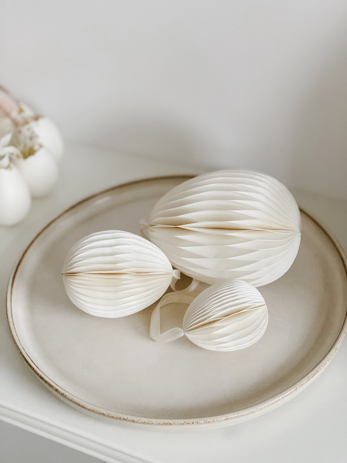 Osterei aus Papier I Wabenei I Osterdekoration I Ei-Anhänger für Osterstrauch I Skandinavische Deko