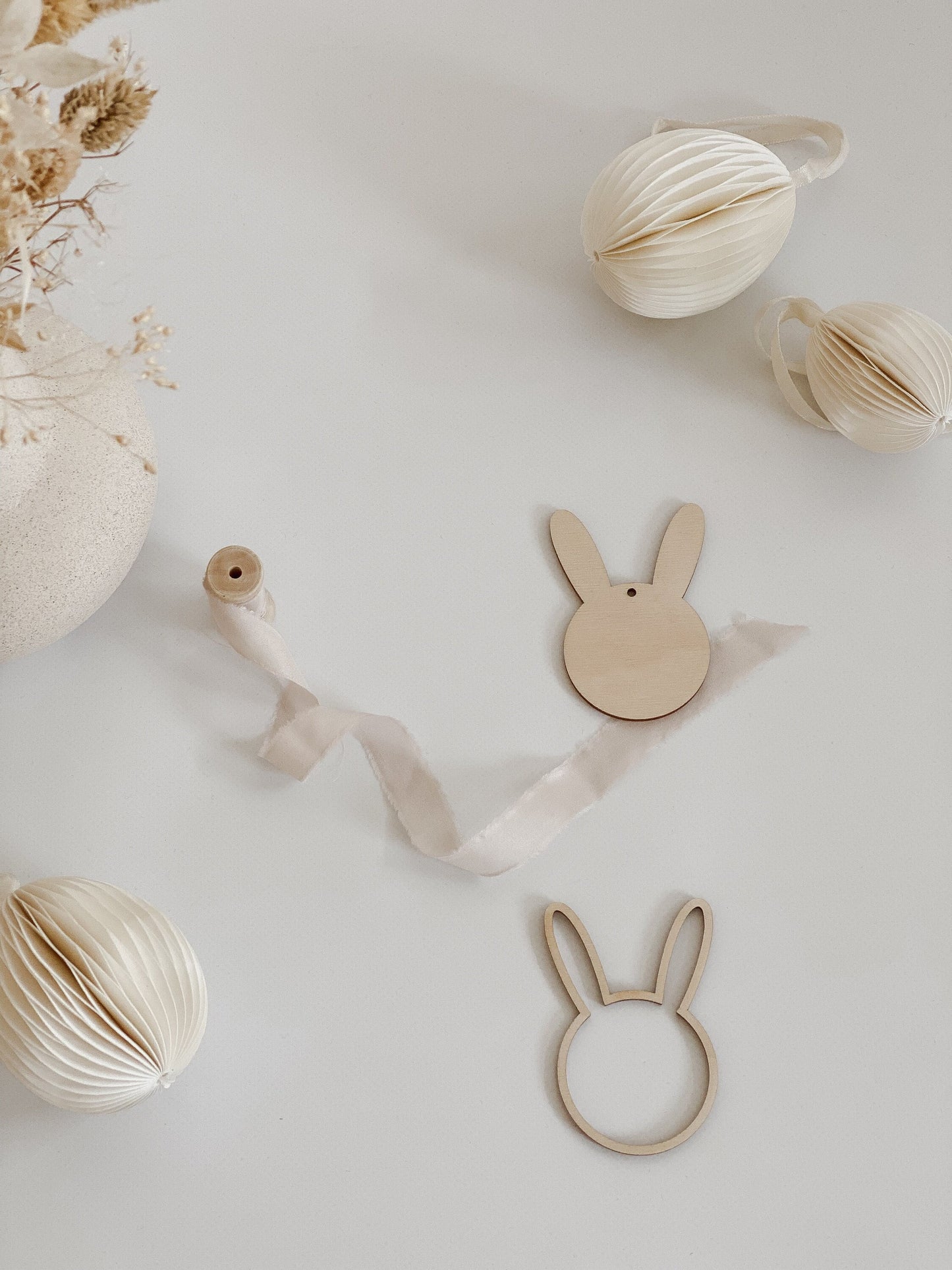 Hasen-Anhänger für Osterstrauch I Holzanhänger 3er-Set I Osterdekoration I Geschenkanhänger Ostern