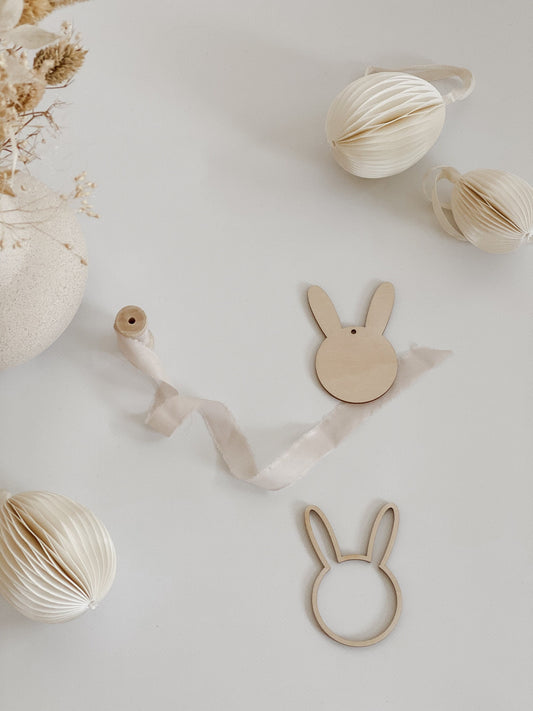 Hasen-Anhänger für Osterstrauch I Holzanhänger 3er-Set I Osterdekoration I Geschenkanhänger Ostern