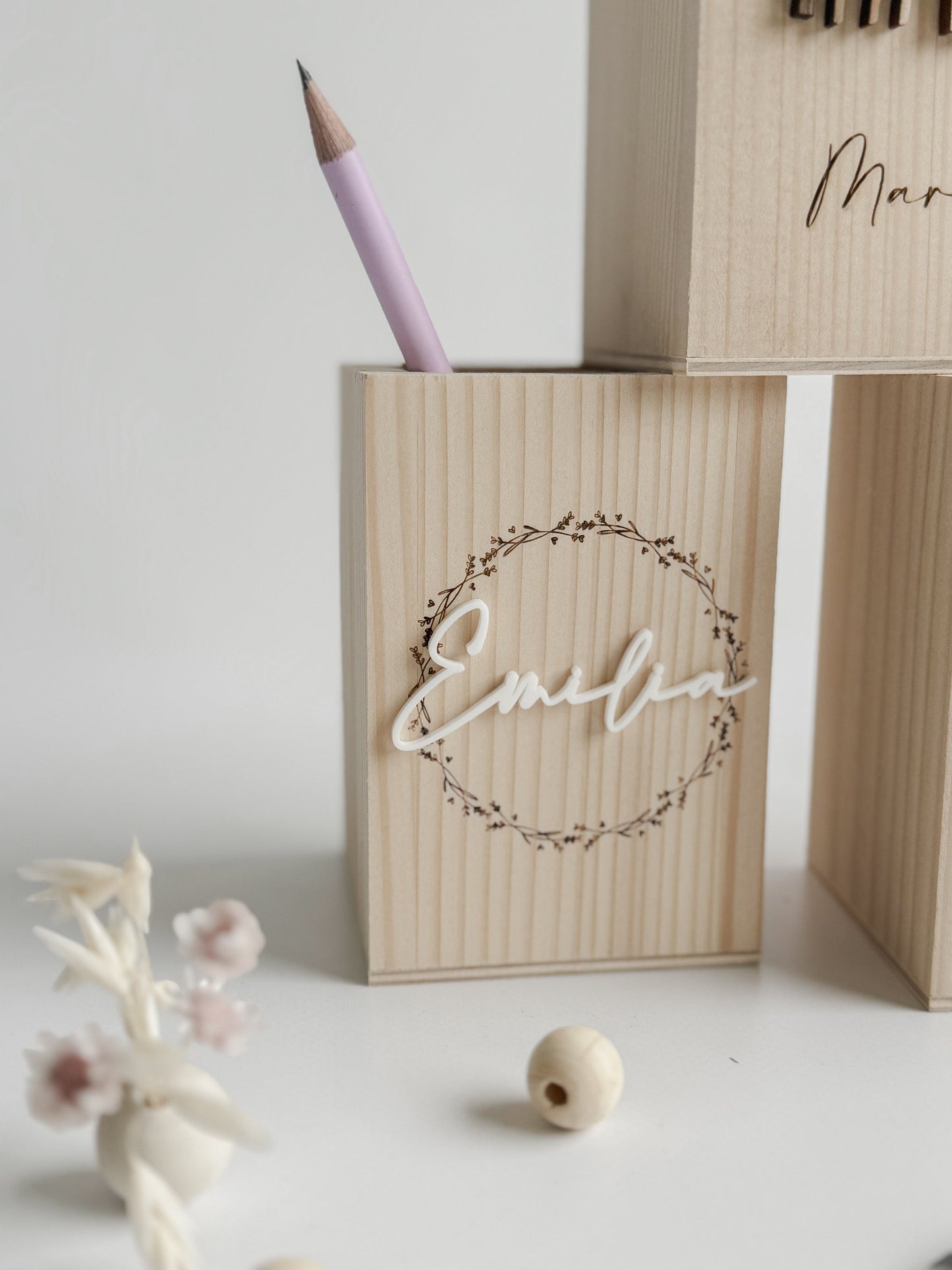 Personalisierte Stiftebox I Stiftehalter aus Holz mit Name I Einschulung I Geschenk zum Schulanfang I Schulkind I Schreibtischorganizer