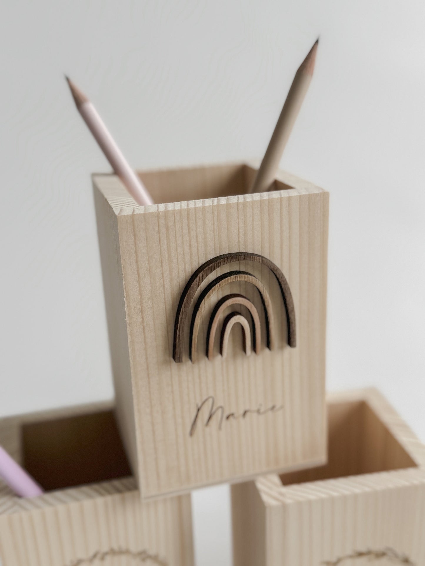 Personalisierte Stiftebox I Stiftehalter aus Holz mit Name I Einschulung I Geschenk zum Schulanfang I Schulkind I Schreibtischorganizer