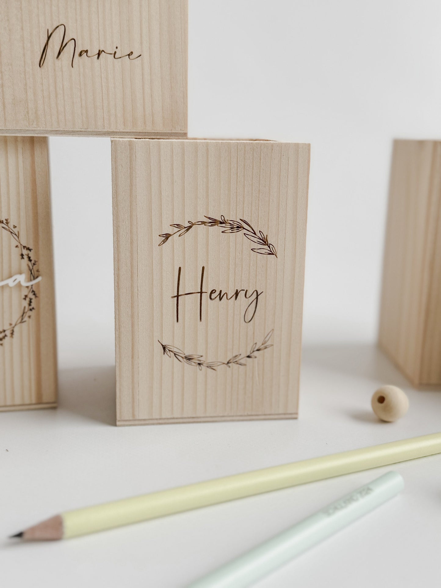 Personalisierte Stiftebox I Stiftehalter aus Holz mit Name I Einschulung I Geschenk zum Schulanfang I Schulkind I Schreibtischorganizer