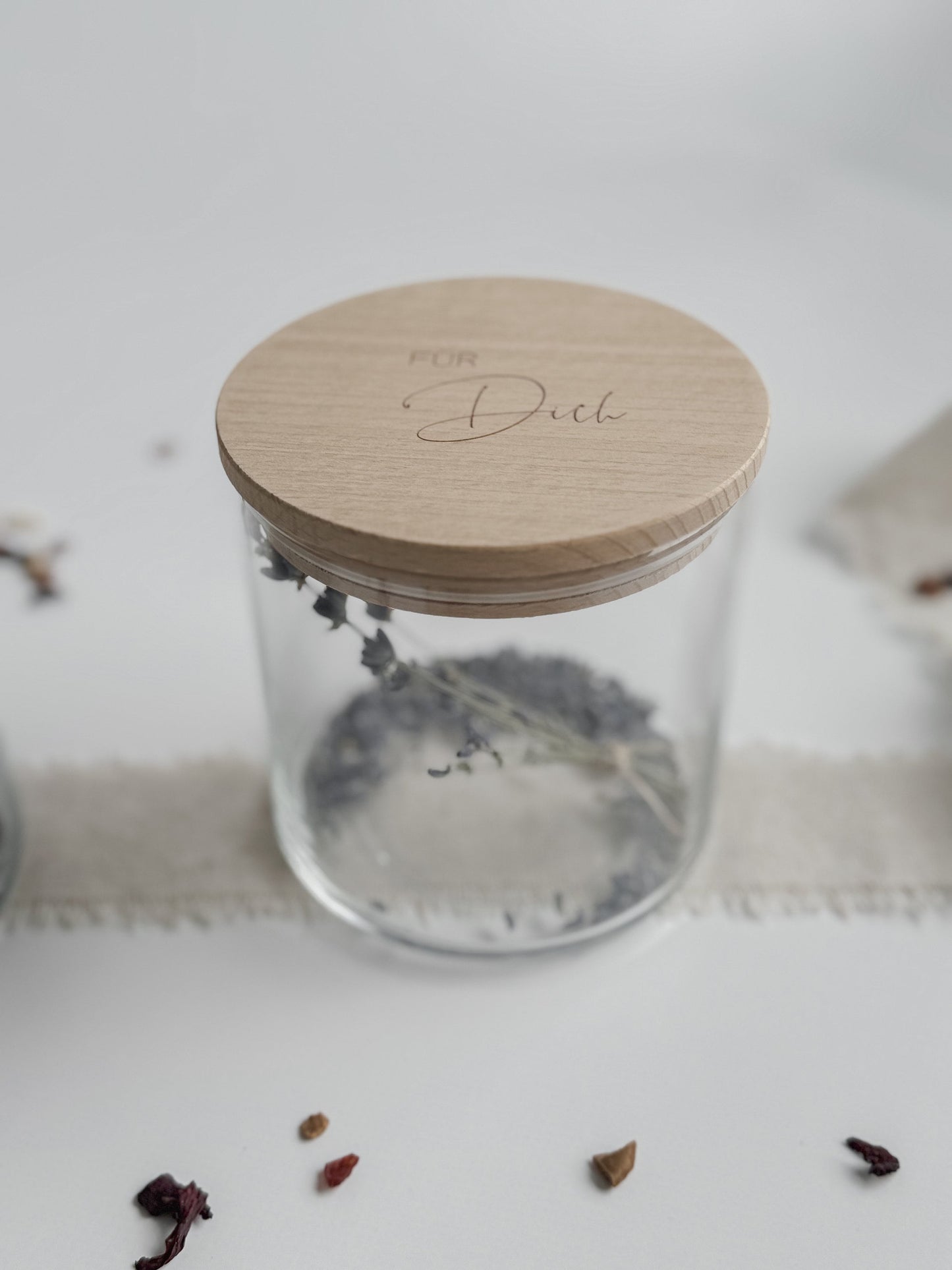 Vorratsglas 'Für dich' I Vorratsglas mit graviertem Holzdeckel I Geschenkidee I Mitbringsel I Dankeschön I Kleinigkeit