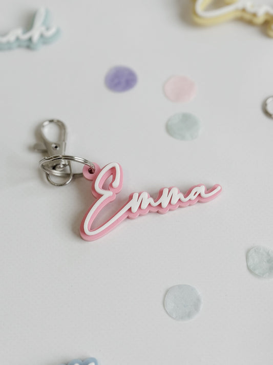 Schlüsselanhänger mit Namen I Namensanhänger Acryl 3D -Effekt I Taschenanhänger I Geschenkidee I Kleinigkeit I Mitbringsel