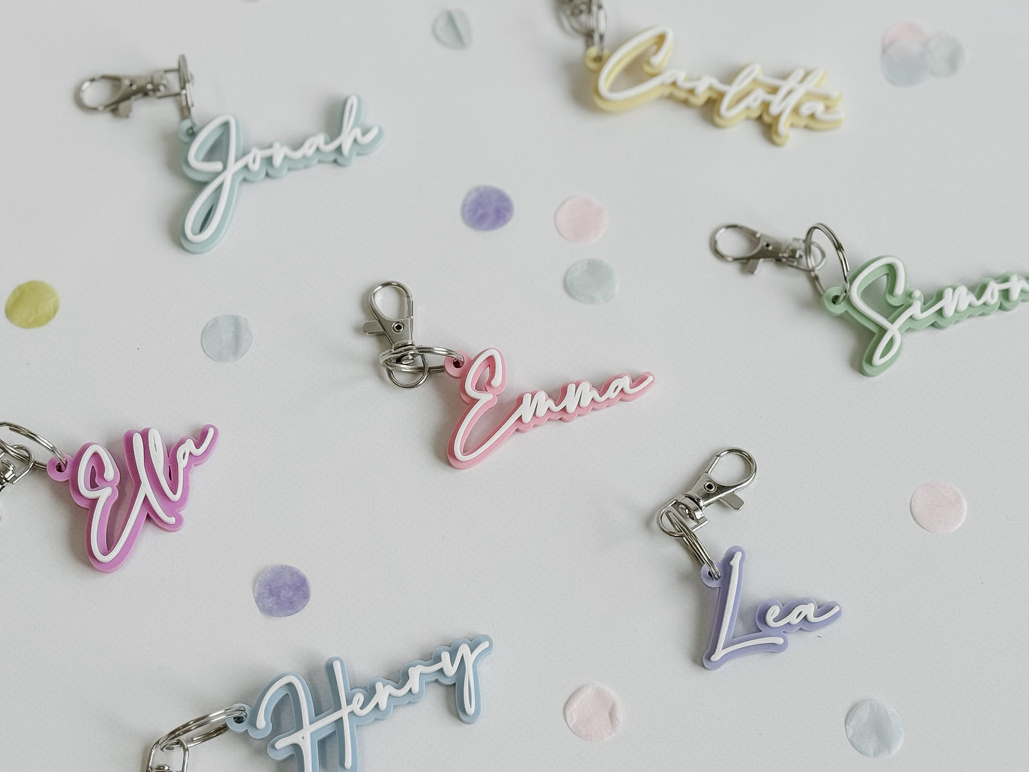 Schlüsselanhänger mit Namen I Namensanhänger Acryl 3D -Effekt I Taschenanhänger I Geschenkidee I Kleinigkeit I Mitbringsel