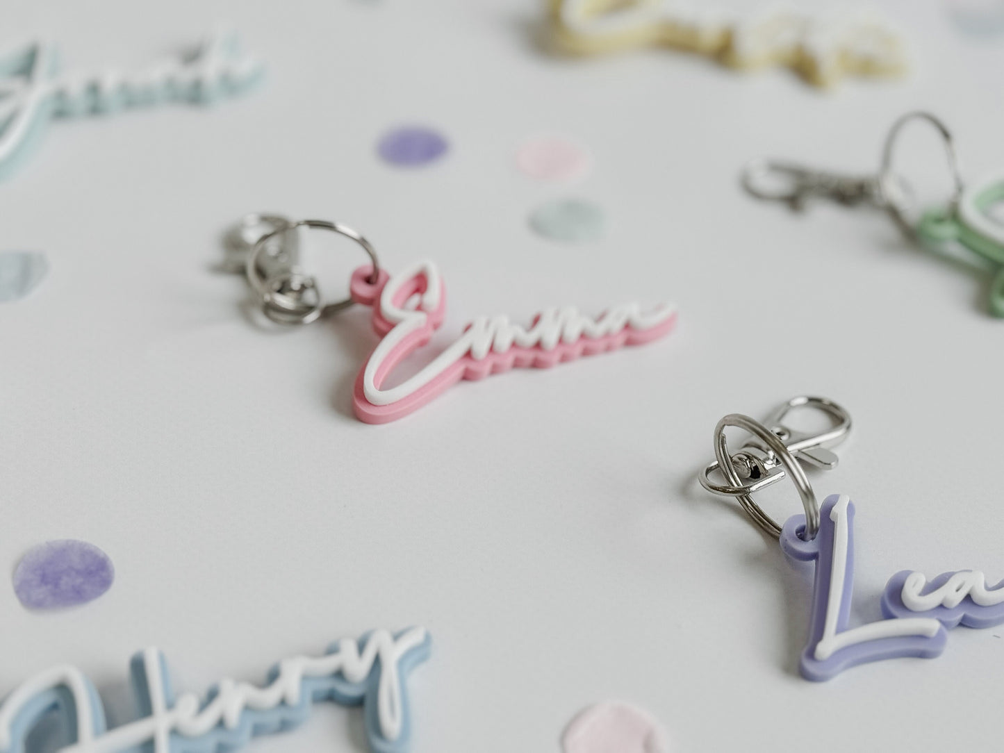 Schlüsselanhänger mit Namen I Namensanhänger Acryl 3D -Effekt I Taschenanhänger I Geschenkidee I Kleinigkeit I Mitbringsel