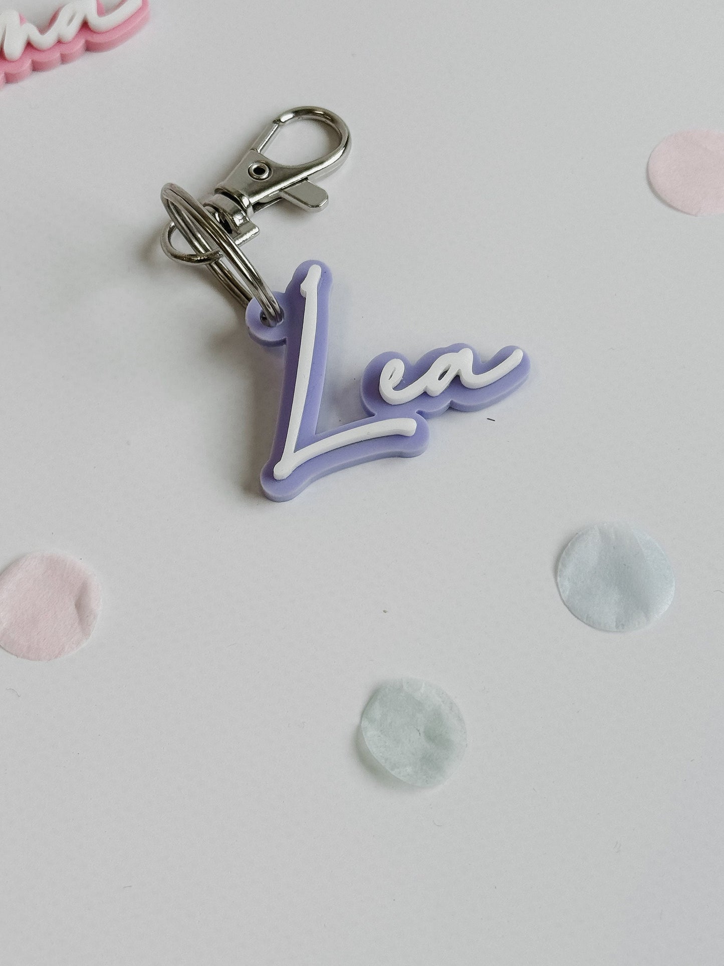 Schlüsselanhänger mit Namen I Namensanhänger Acryl 3D -Effekt I Taschenanhänger I Geschenkidee I Kleinigkeit I Mitbringsel