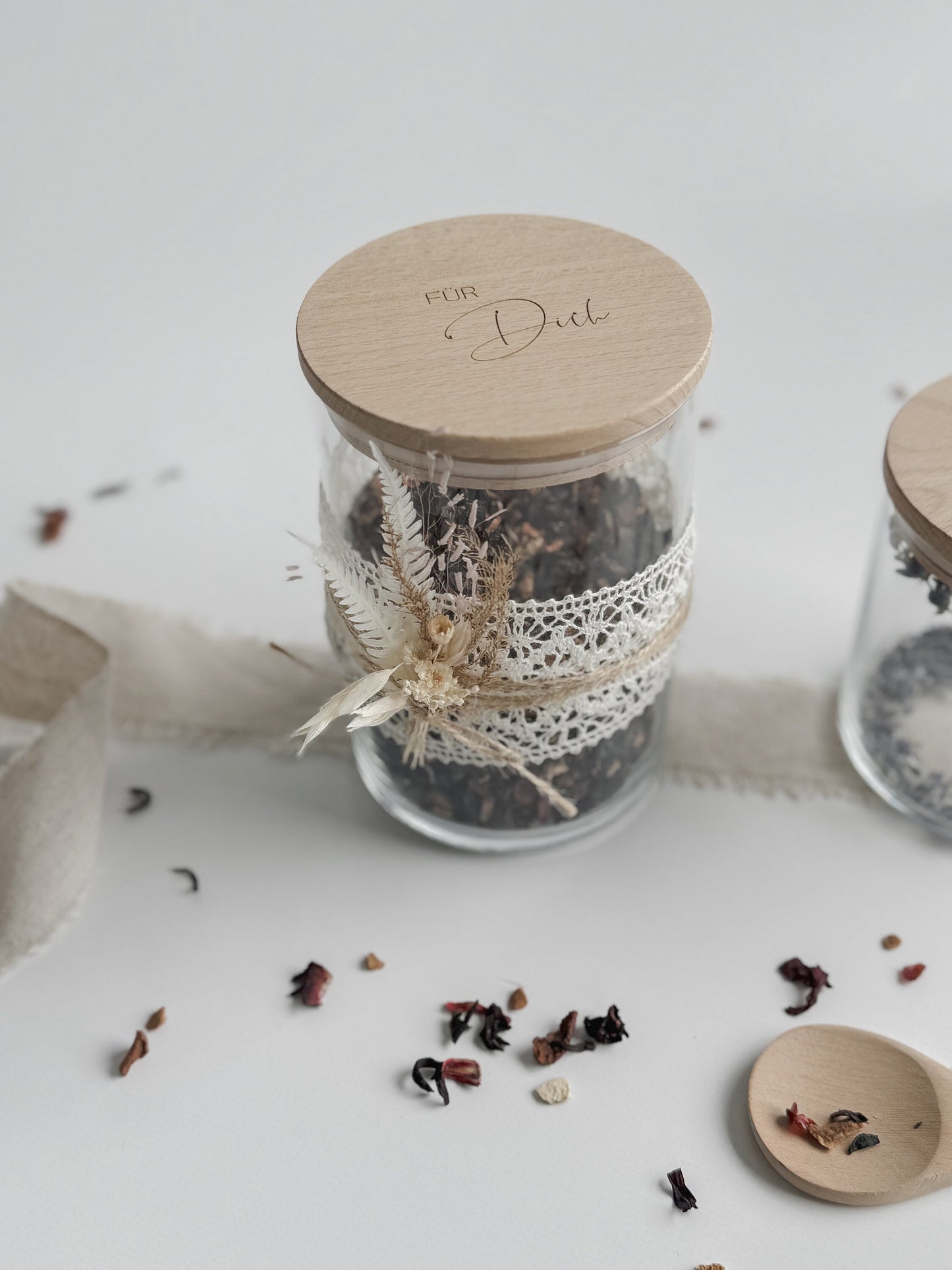 Vorratsglas 'Für dich' I Vorratsglas mit graviertem Holzdeckel I Geschenkidee I Mitbringsel I Dankeschön I Kleinigkeit