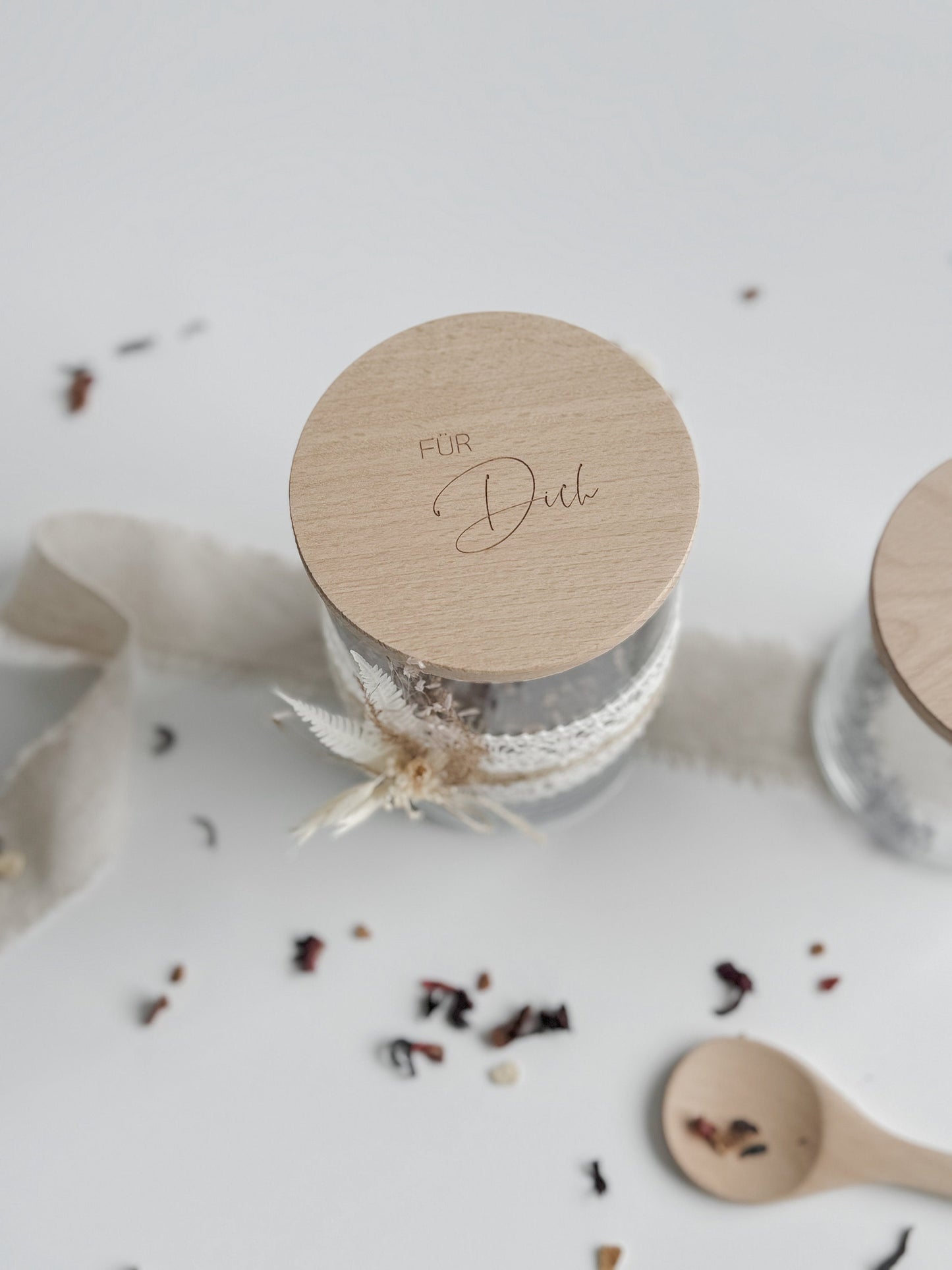 Vorratsglas 'Für dich' I Vorratsglas mit graviertem Holzdeckel I Geschenkidee I Mitbringsel I Dankeschön I Kleinigkeit