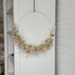 Trockenblumenkranz mit Holzschild I Trockenblumen beige-braun I Wandkranz I Blumenkranz