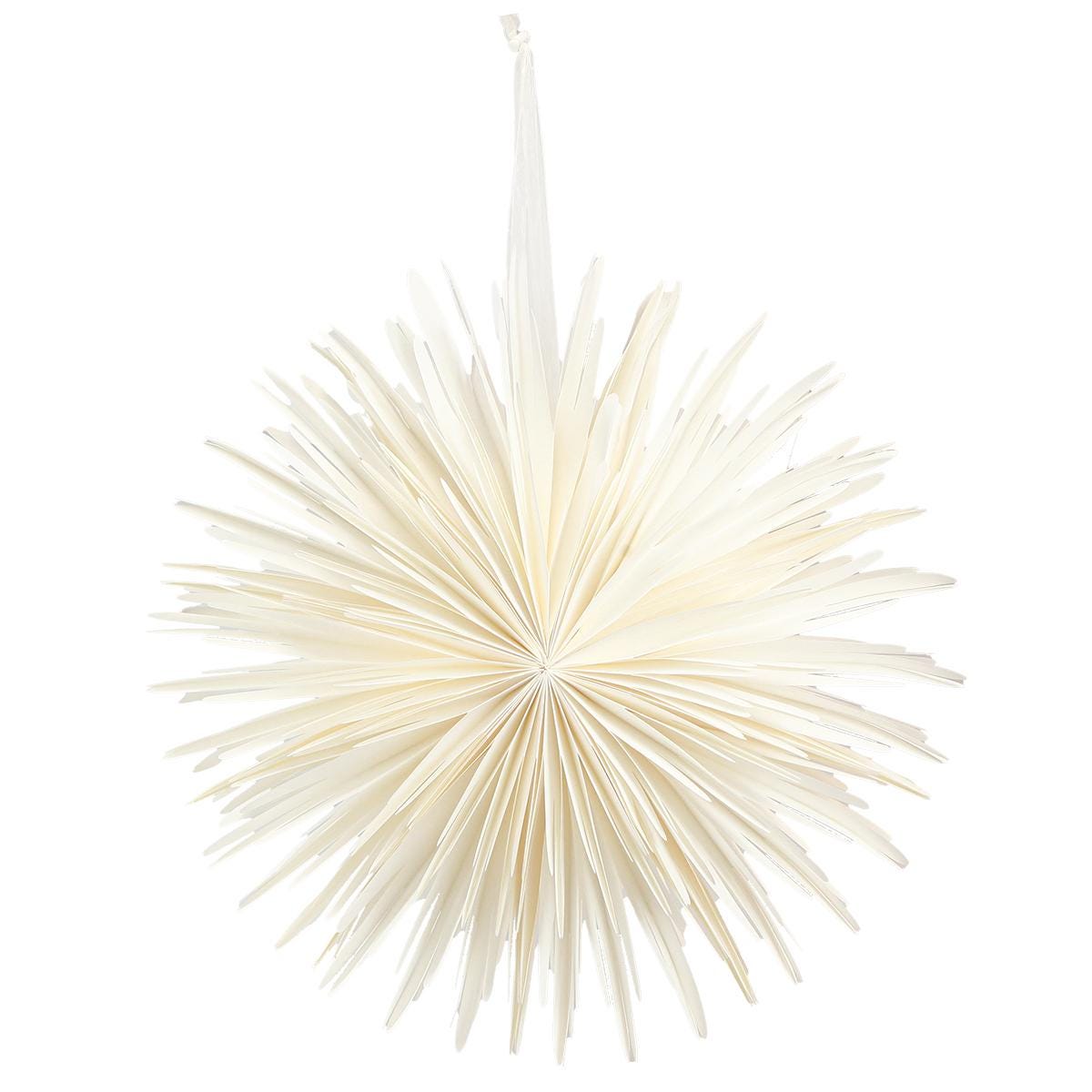 Papierstern Schneeflocke weiß 50cm I Weihnachtsdekoration hängend I Dekostern I Faltstern I Weihnachtsstern