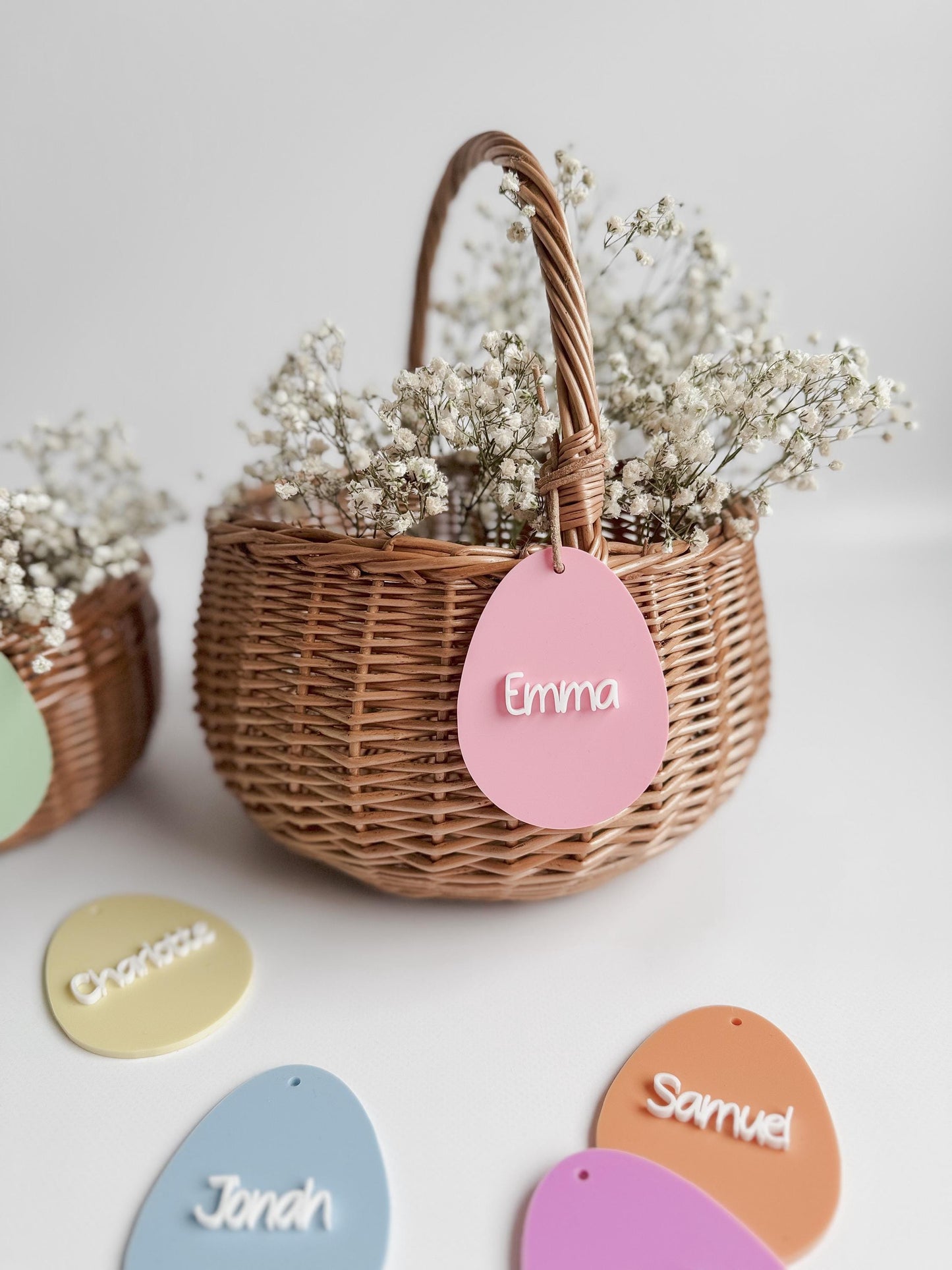 Personalisiertes Osterkörbchen I Osternest I Ei-Anhänger aus Acryl für Osterkorb I Osterdeko I Ei-Anhänger 3D Effekt