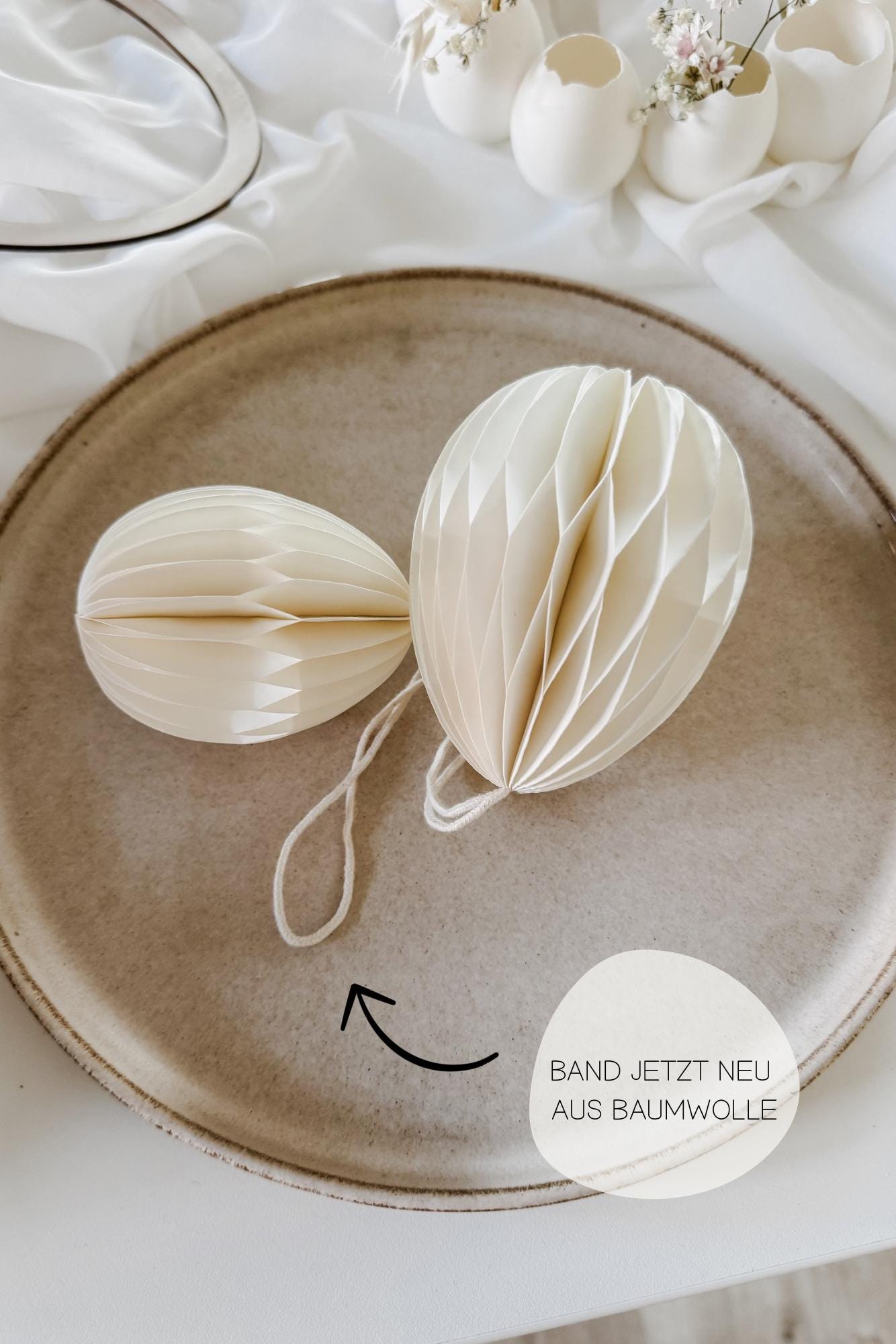 Osterei aus Papier I Wabenei I Osterdekoration I Ei-Anhänger für Osterstrauch I Skandinavische Deko