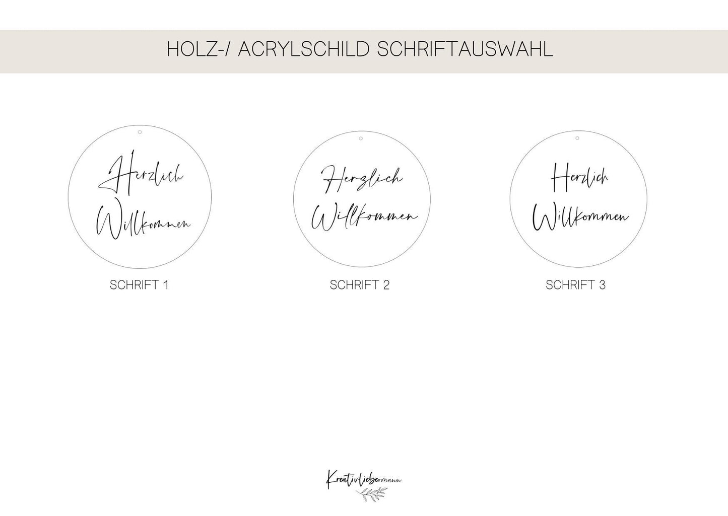 Türschild ‚Herzlich Willkommen‘ mit Metallring I Acrylschild I Holzschild I Geschenk zum Geburtstag I Mitbringsel zum Einzug