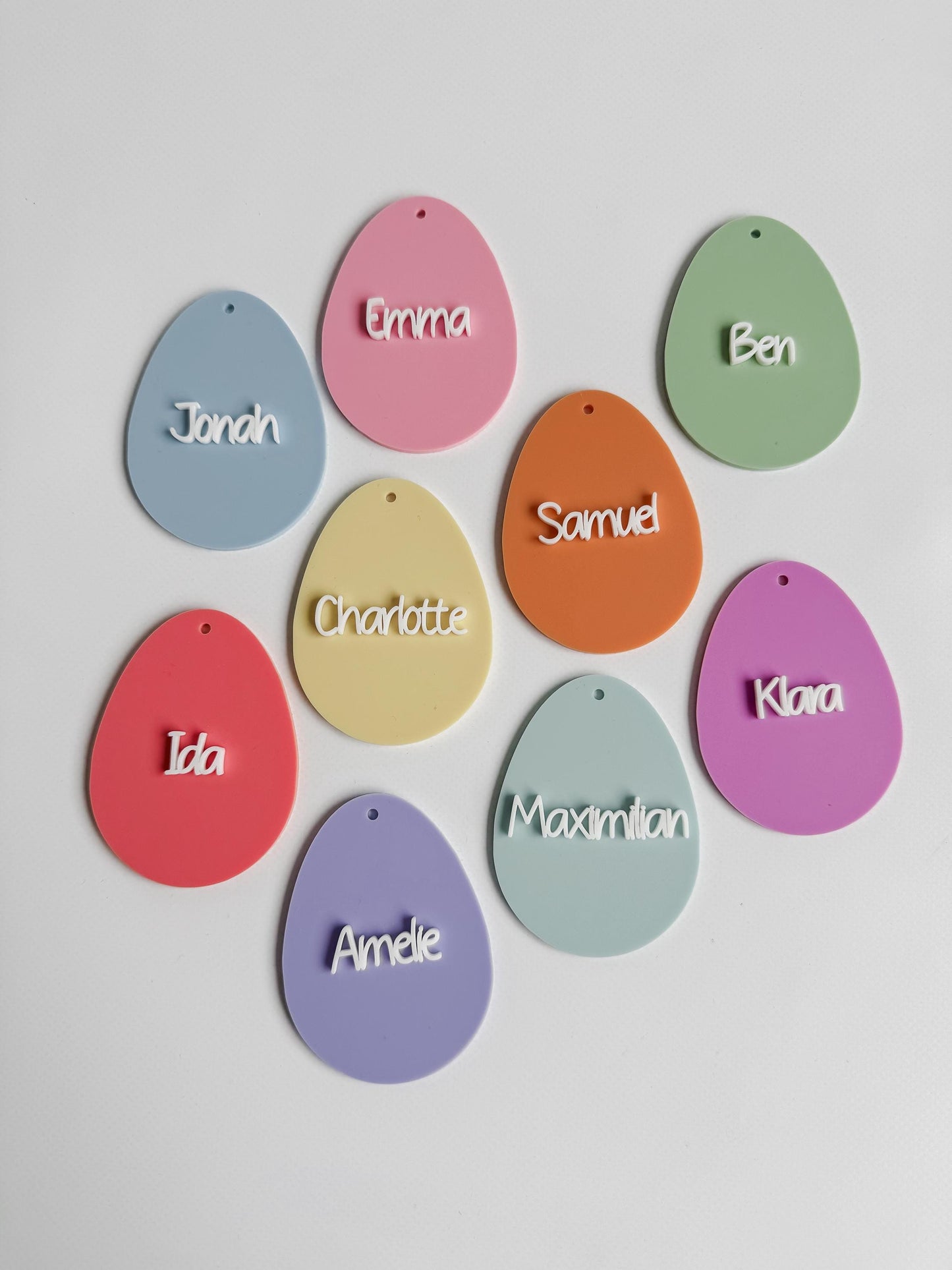 Personalisiertes Osterkörbchen I Osternest I Ei-Anhänger aus Acryl für Osterkorb I Osterdeko I Ei-Anhänger 3D Effekt