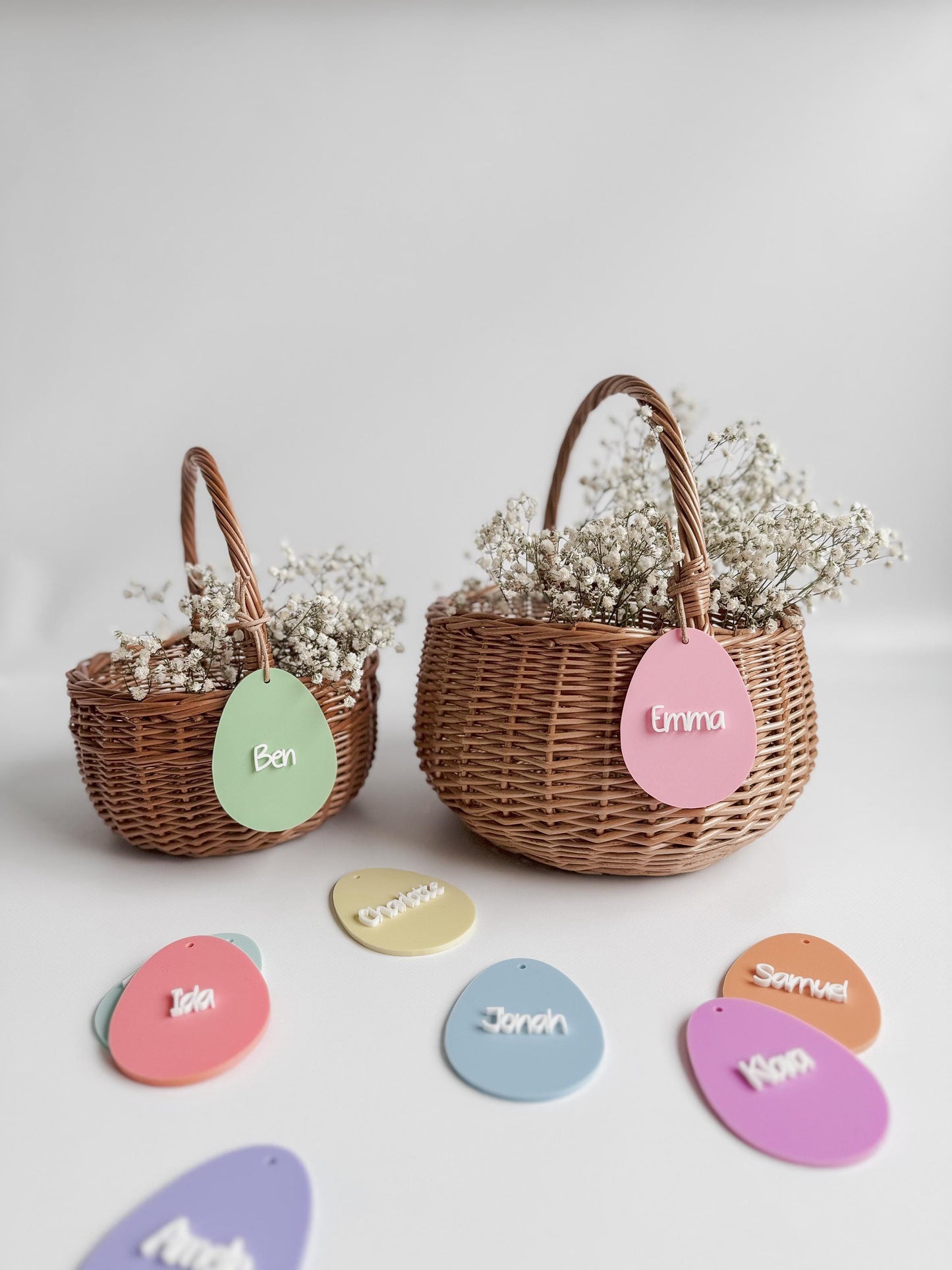 Personalisiertes Osterkörbchen I Osternest I Ei-Anhänger aus Acryl für Osterkorb I Osterdeko I Ei-Anhänger 3D Effekt