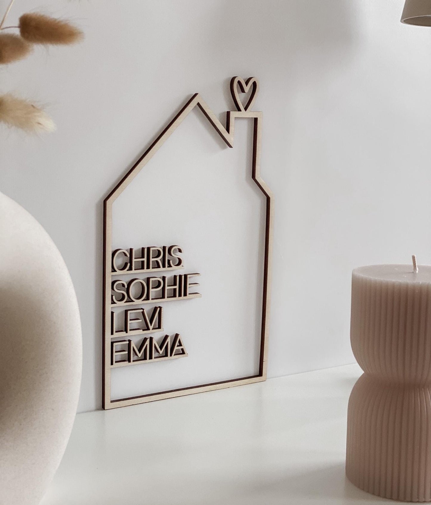 Haus mit Namen I Haus mit Familienname I personalisiertes Holzhaus I Geschenkidee zum Einzug I Richtfest