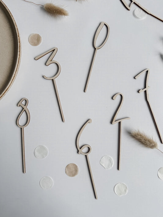 Caketopper Zahl für Geburtstagskuchen I Tischdeko Geburtstag I Tortenstecker Kindergeburtstag I Geburtstagsdeko I Kuchenstecker Zahl Holz
