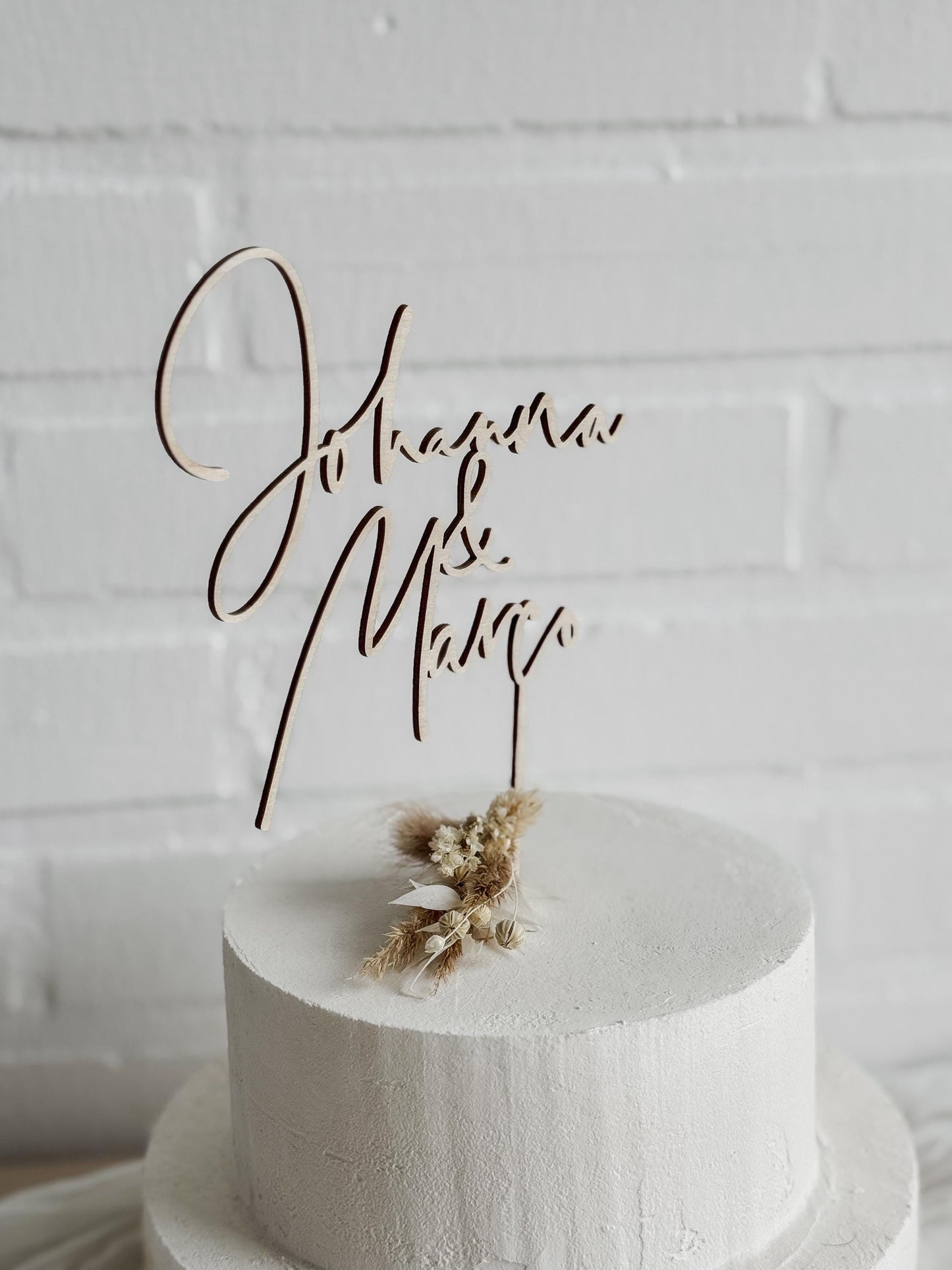Caketopper 2 Vornamen I Deko Hochzeitstorte I Kuchenstecker Hochzeit I Tortenstecker personalisiert